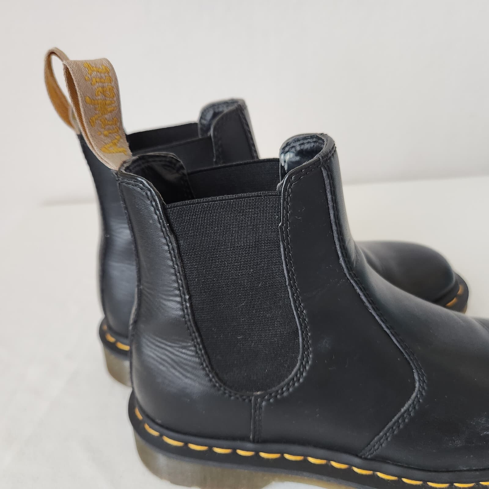 Dr. Martens Vegan 2976 Felix Rub Off Black Chelsea Boots Unisex EU38 USW7 M6 - Thumbnail 15