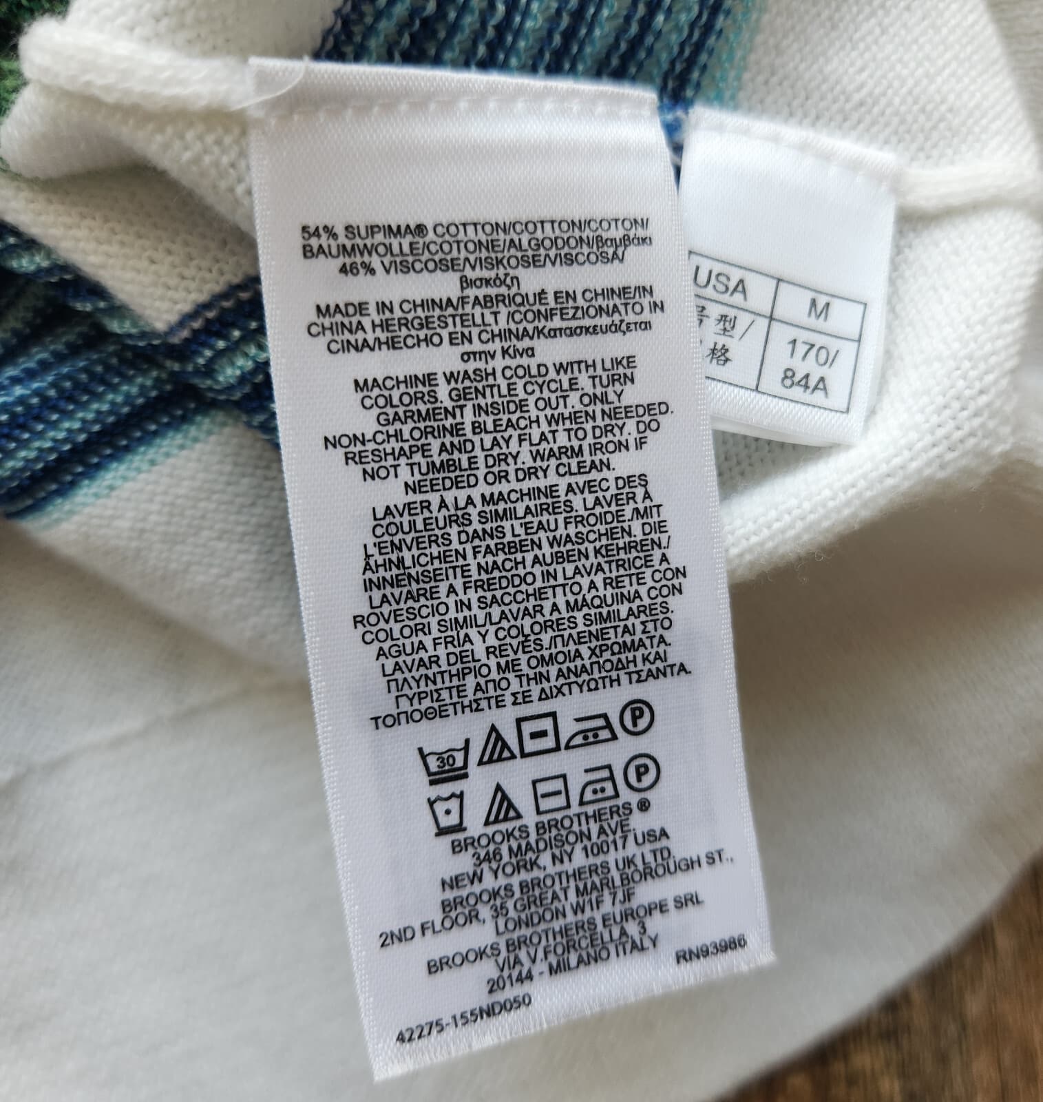 Brooks Brothers Crew Neck Cardigan Button Cotton Blend Multicolor Stripe Sz.M - Thumbnail 10