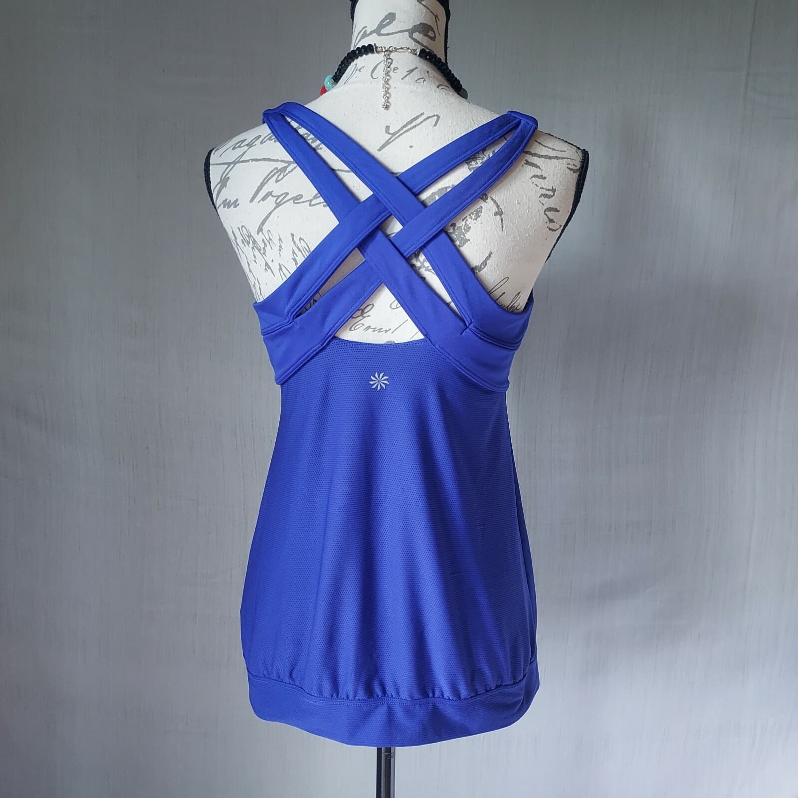 ATHLETA Miles Tank Top Mesh Built in Bra Racerback Purple-Blue Women Sz.M - Thumbnail 6