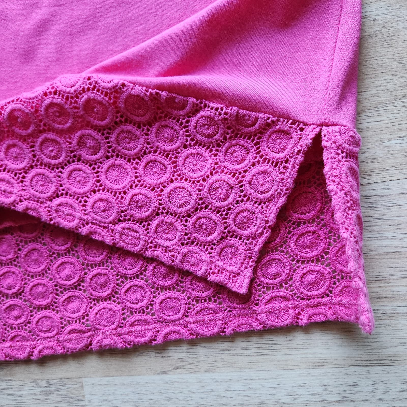 Tommy Bahama Tambour Eyelet Knit Mini Shift Dress Short Sleeve Pink Women's S - Thumbnail 8
