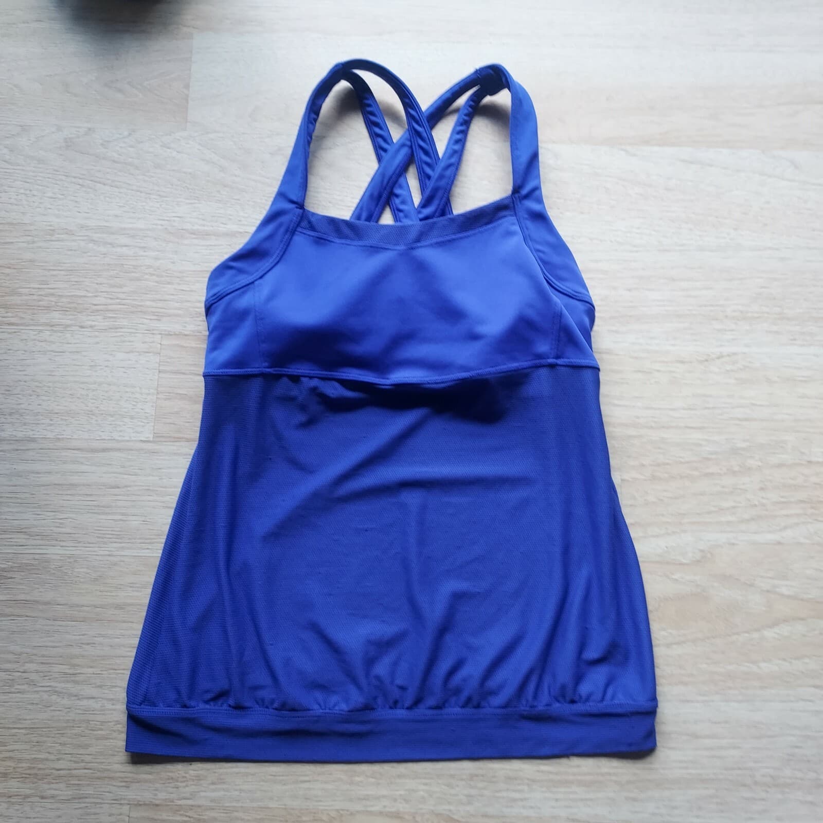 ATHLETA Miles Tank Top Mesh Built in Bra Racerback Purple-Blue Women Sz.M - Thumbnail 3