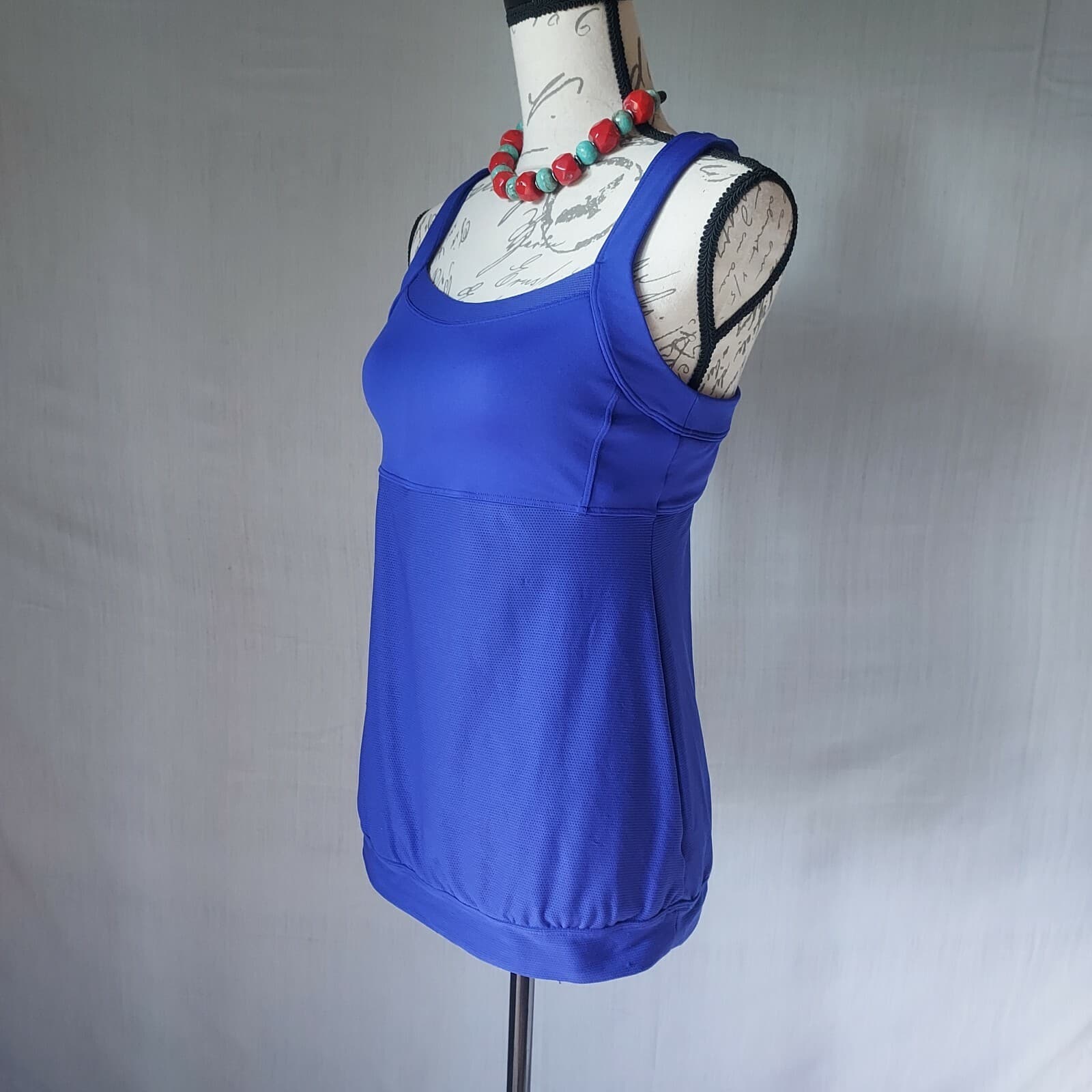 ATHLETA Miles Tank Top Mesh Built in Bra Racerback Purple-Blue Women Sz.M - Thumbnail 5