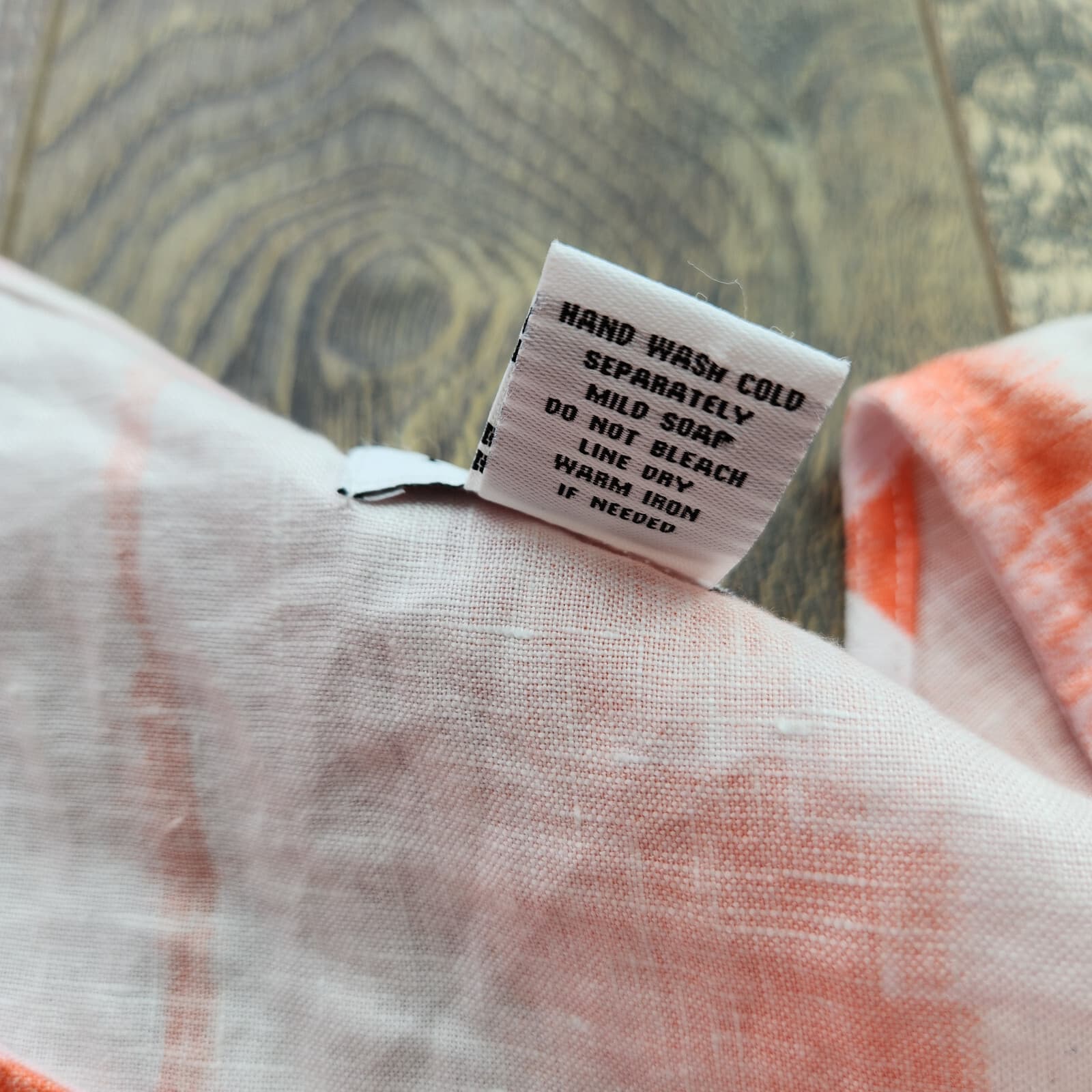 Peck & Peck 100% Linen Tunic Swing Tank Top Sleeveless Orange Pink Oversize M - Thumbnail 9
