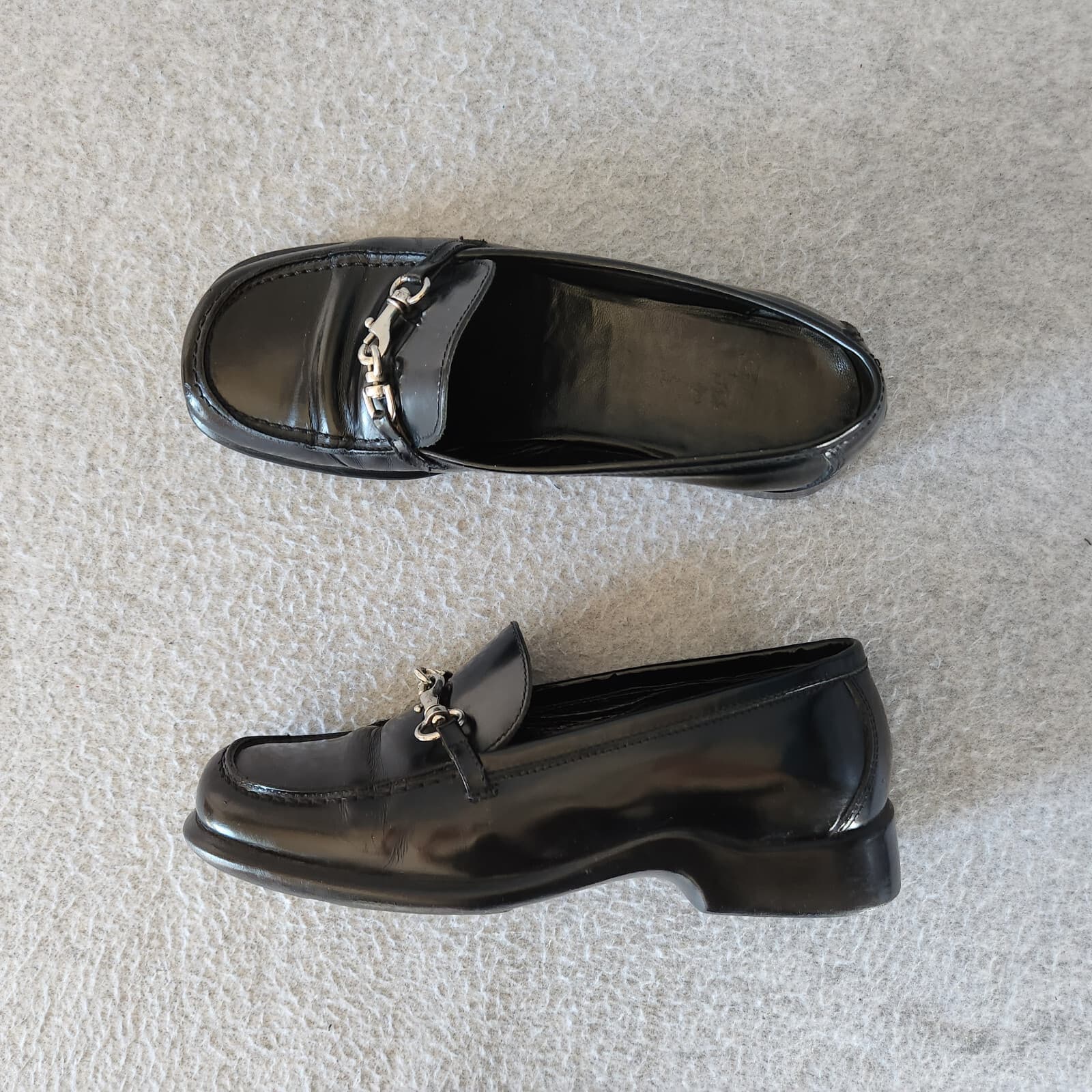 Coach Cherie Black Leather Horse Bit Loafer Slip-On Square Toe Women US5.5B - Thumbnail 5