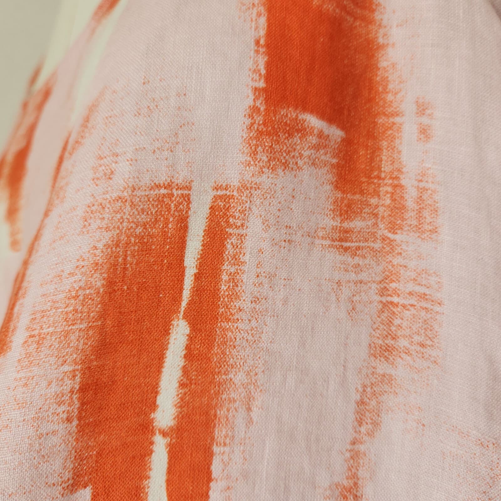Peck & Peck 100% Linen Tunic Swing Tank Top Sleeveless Orange Pink Oversize M - Thumbnail 4