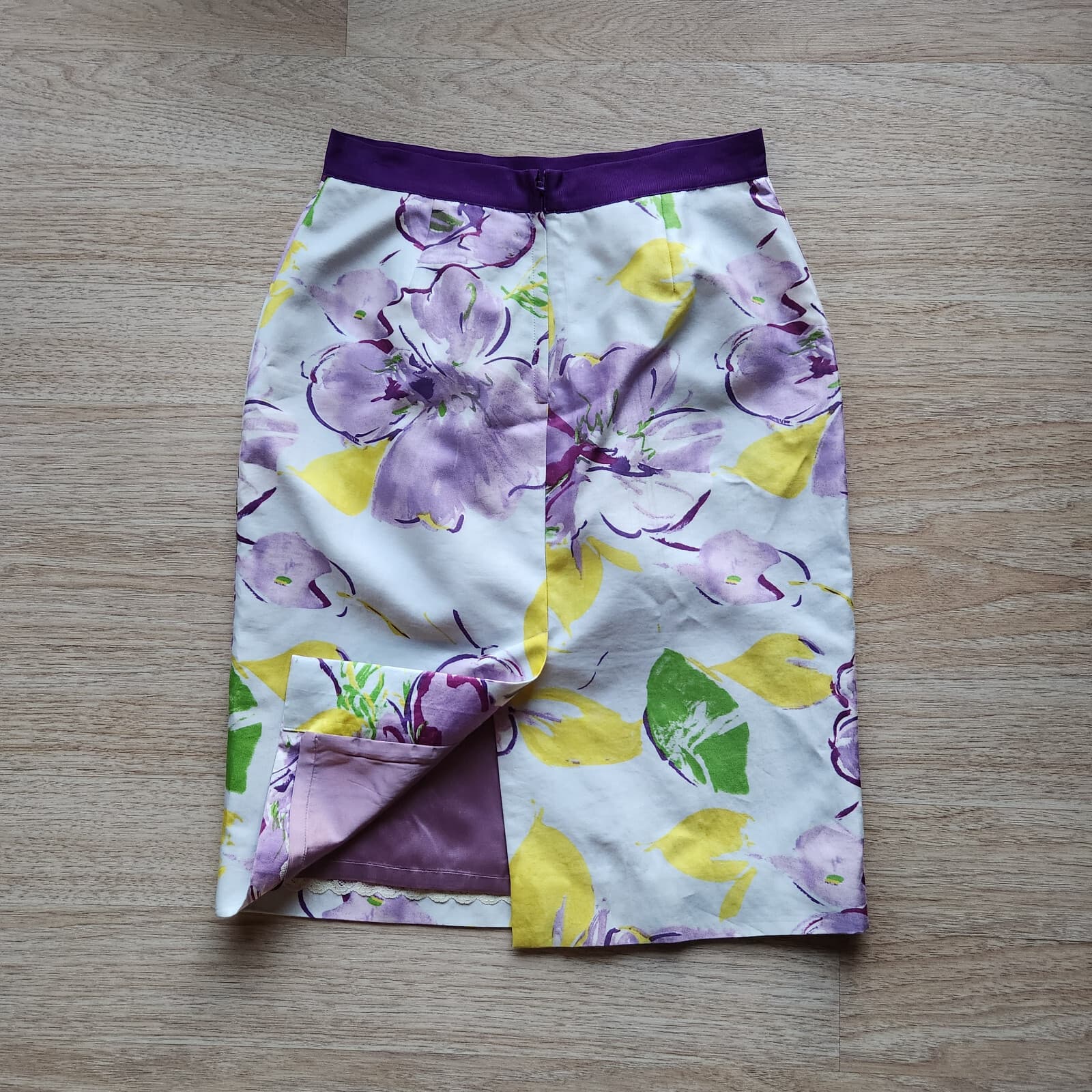 Kate Spade Floral Cotton Silk Blend Pencil Skirt Lined Zip Multicolor Women's 6 - Thumbnail 2