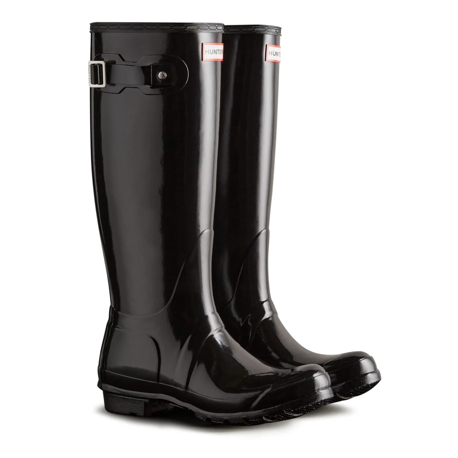 HUNTER Original Tall Gloss Rain Boots Waterproof Rubber Black Unisex EU38 W7 M6 - Thumbnail 5