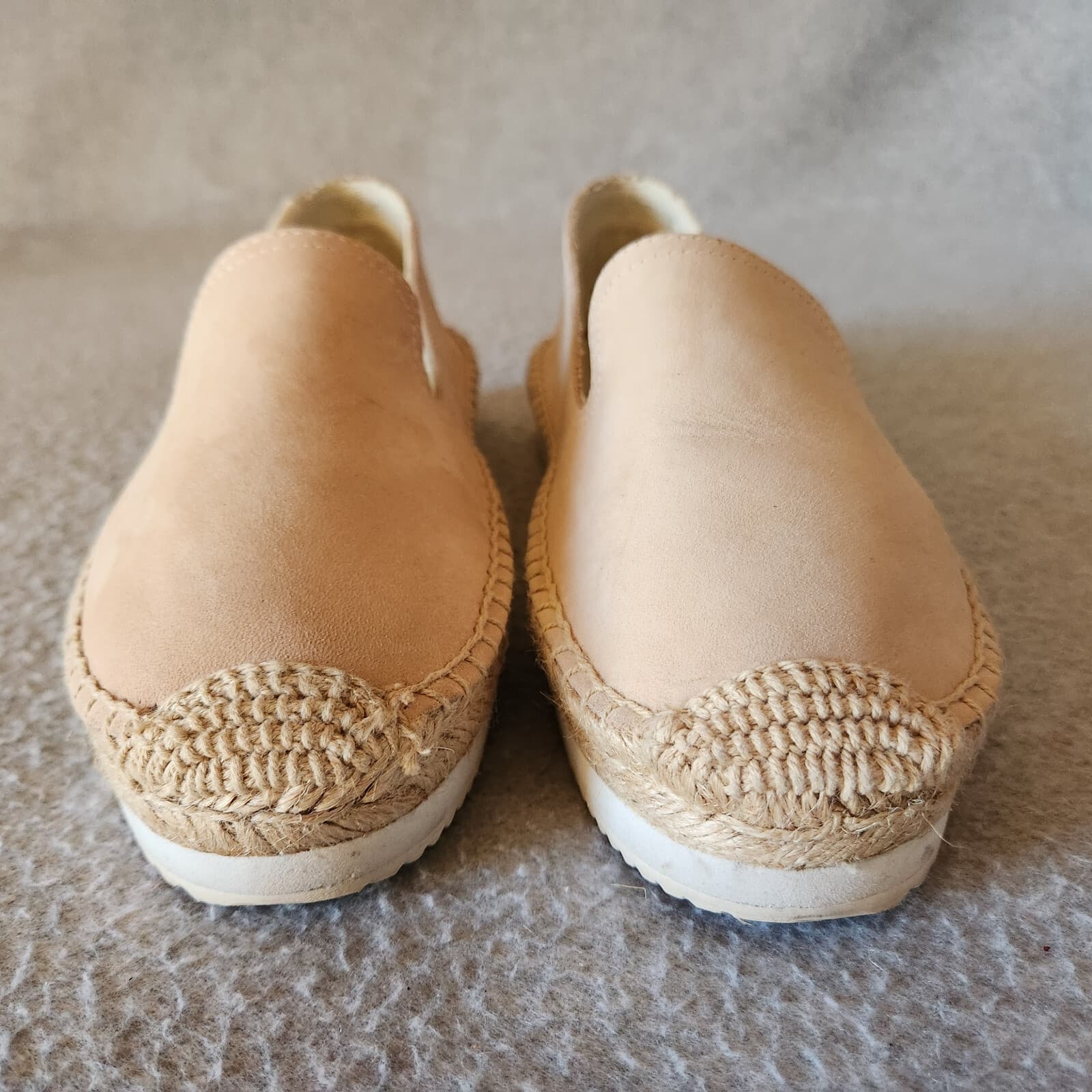 Soludos Leather Espadrilles Smoking Slipper Mix Sole Cap Platform Beige US6.5 - Thumbnail 6