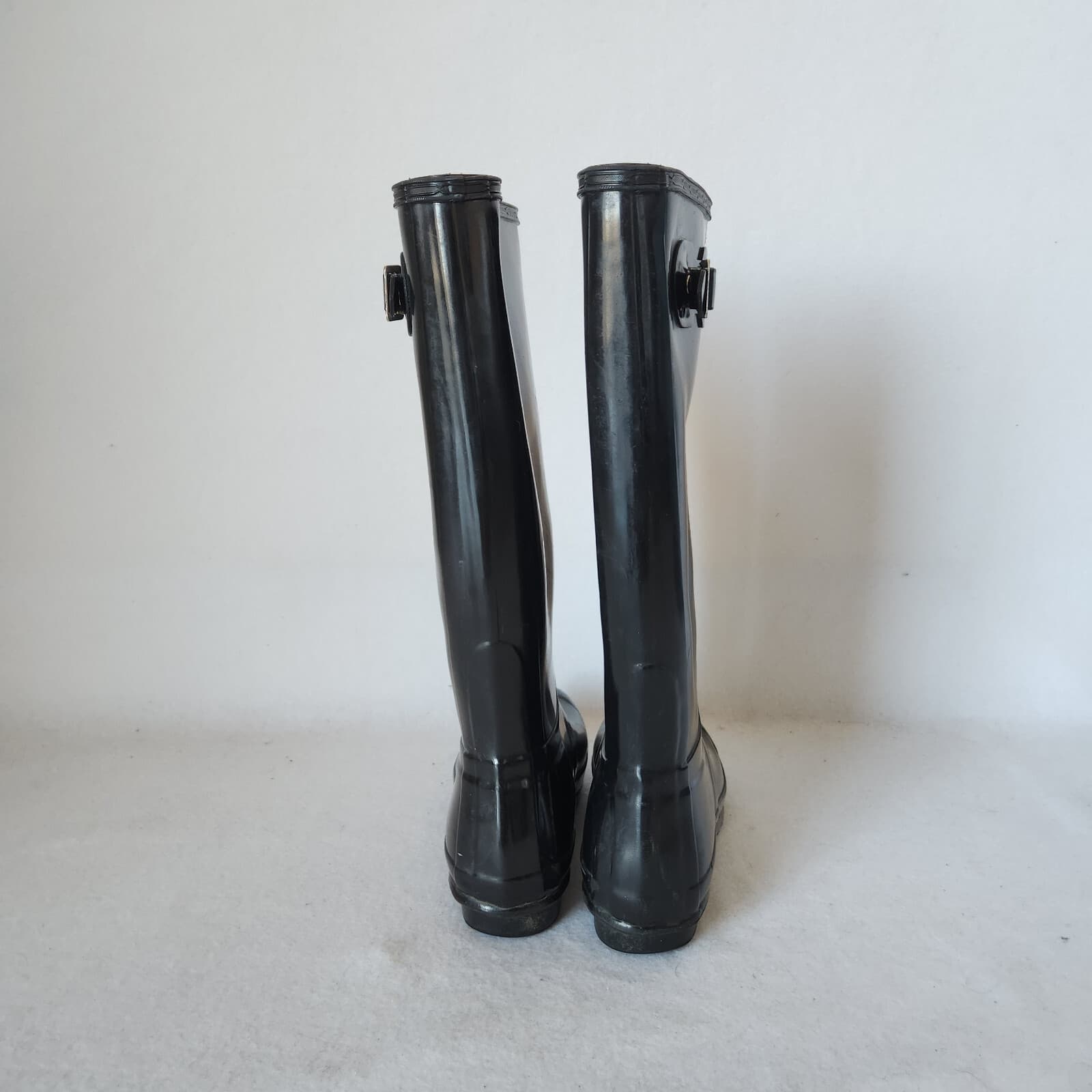 HUNTER Original Tall Gloss Rain Boots Waterproof Rubber Black Unisex EU38 W7 M6 - Thumbnail 6
