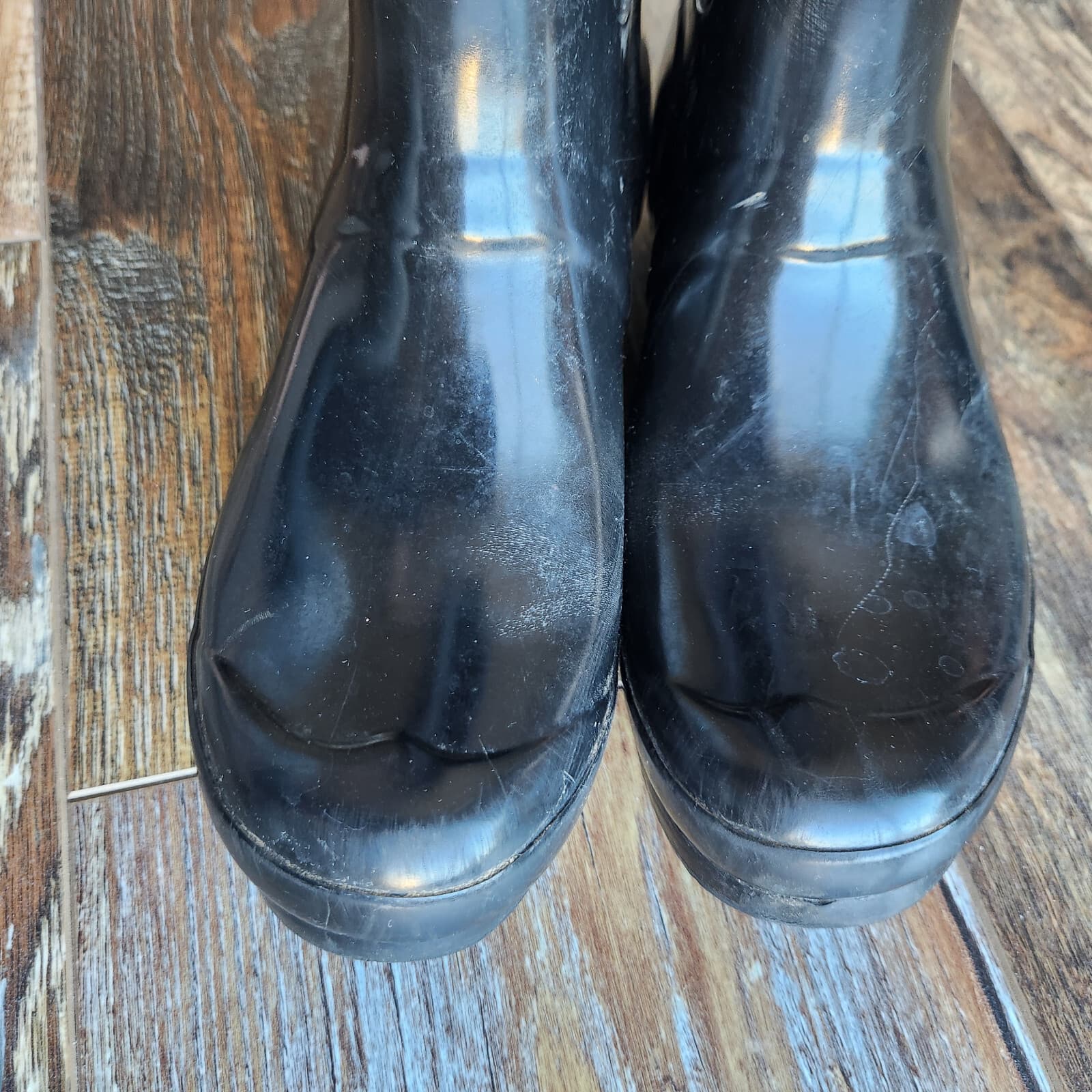 HUNTER Original Tall Gloss Rain Boots Waterproof Rubber Black Unisex EU38 W7 M6 - Thumbnail 12