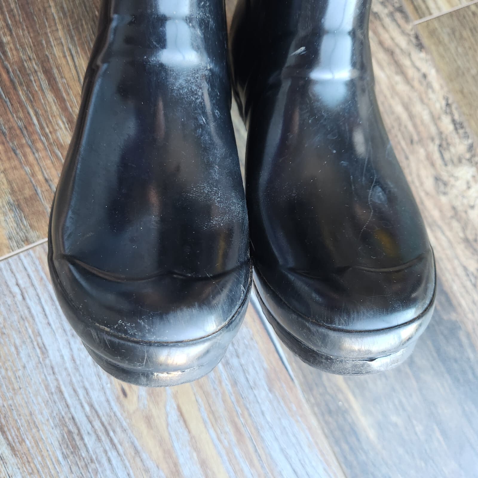 HUNTER Original Tall Gloss Rain Boots Waterproof Rubber Black Unisex EU38 W7 M6 - Thumbnail 9