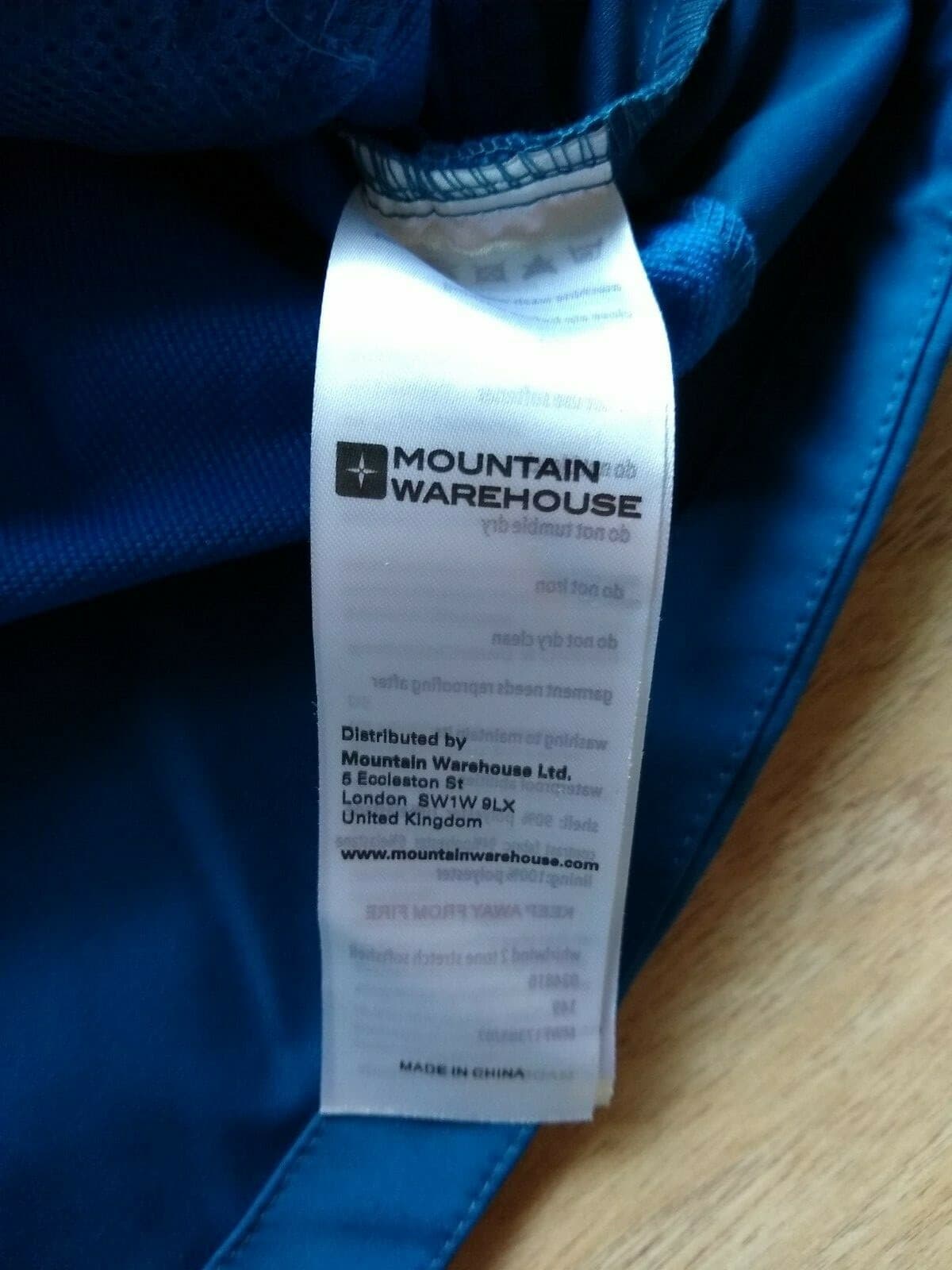 Mountain Warehouse Men Waterproof Windbreaker Jacket Hood Zip Pockets Blue Sz.M - Thumbnail 8
