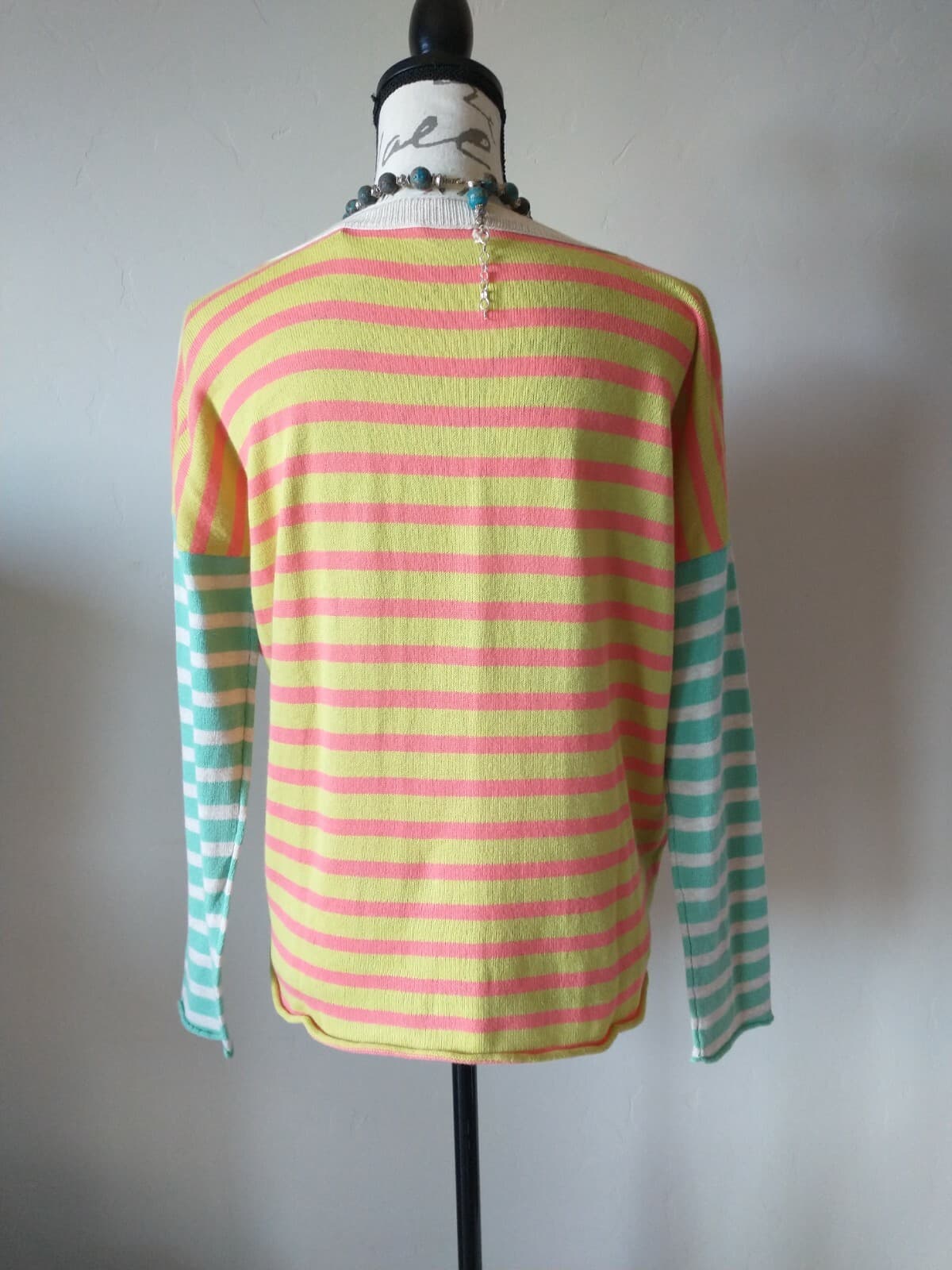 NWT Sundance Languid Stripe Pullover Sweater Cotton Long Sleeve V-Neck Sz.XS $88 - Thumbnail 4