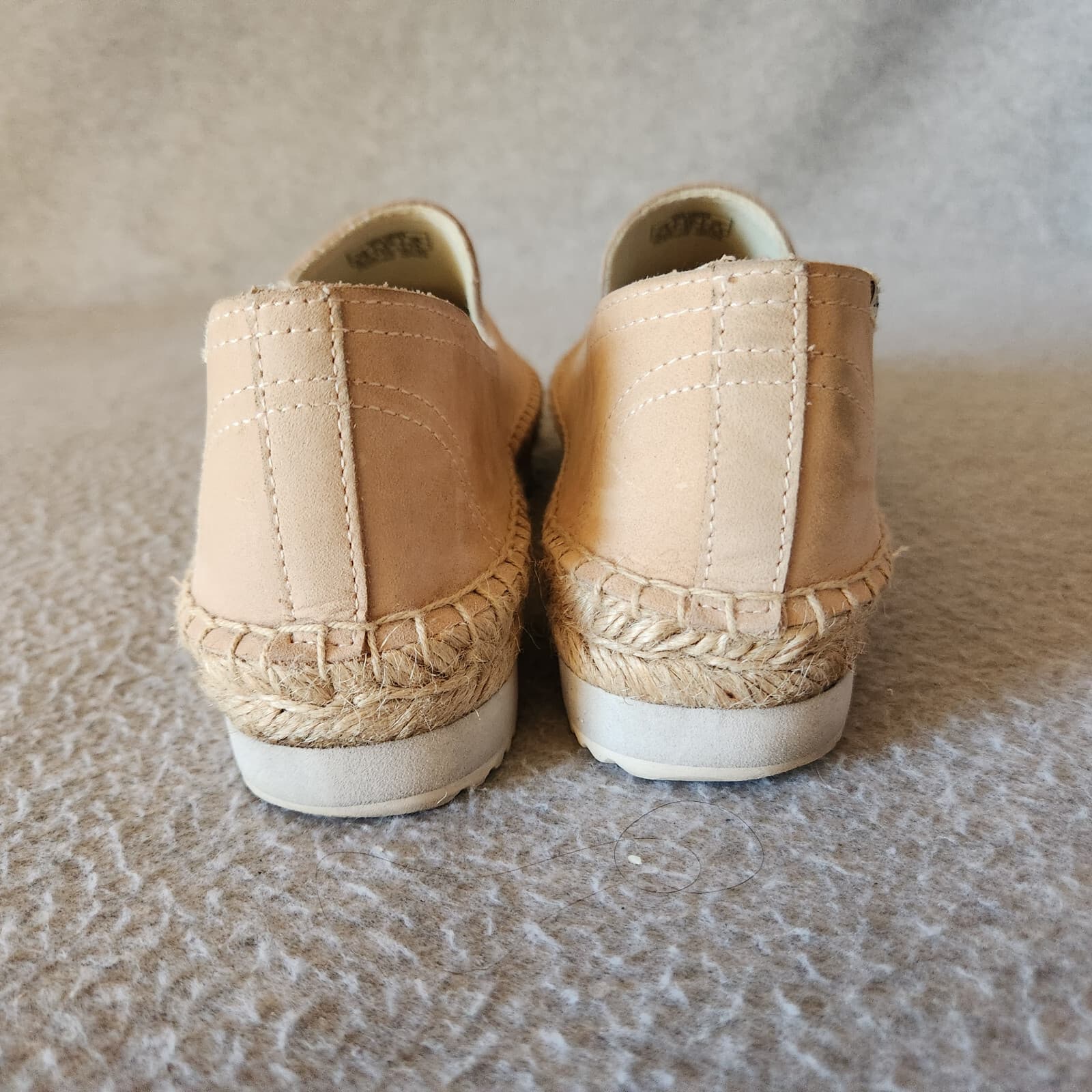 Soludos Leather Espadrilles Smoking Slipper Mix Sole Cap Platform Beige US6.5 - Thumbnail 8