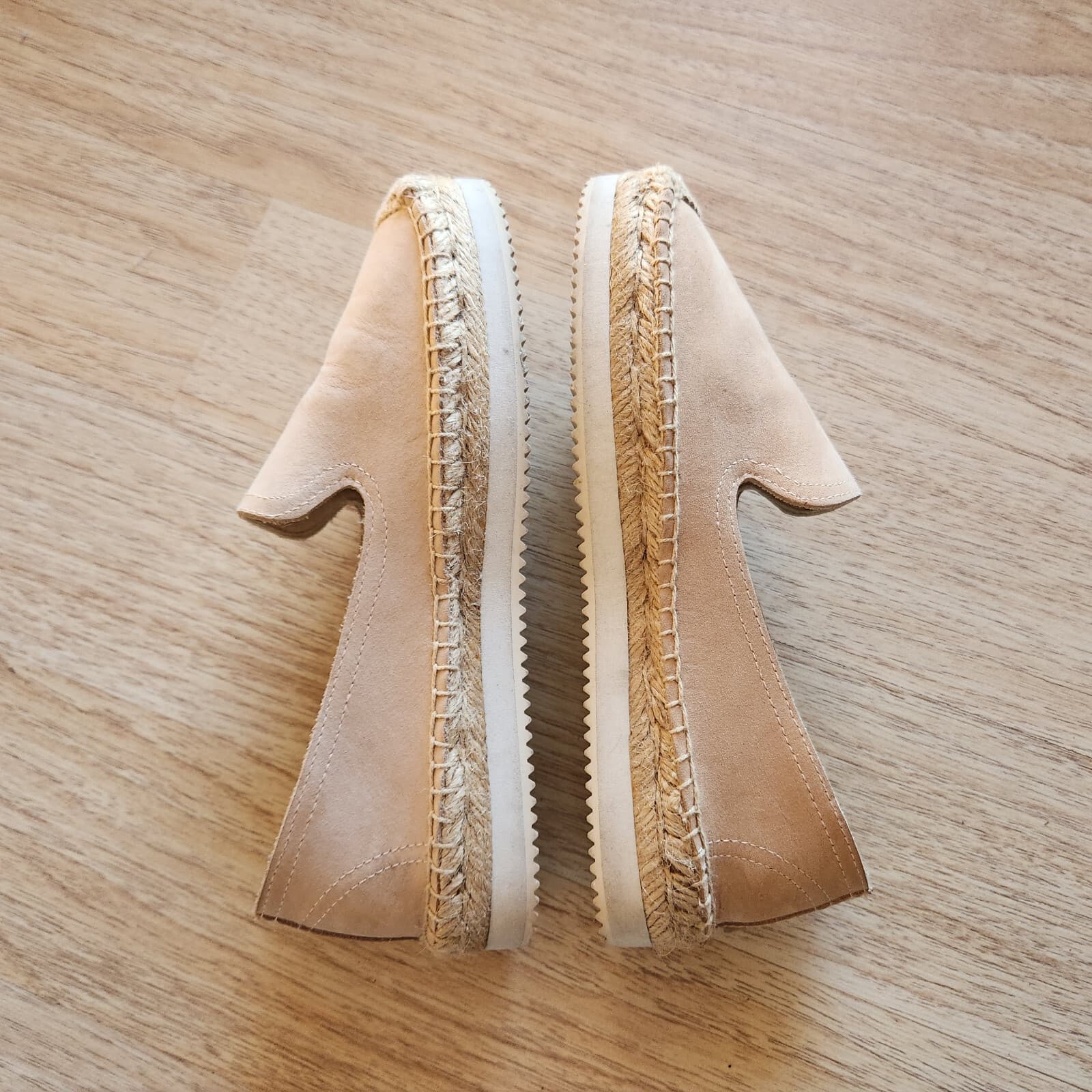 Soludos Leather Espadrilles Smoking Slipper Mix Sole Cap Platform Beige US6.5 - Thumbnail 11