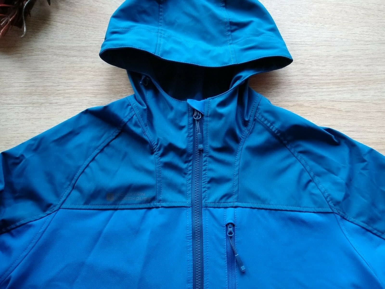 Mountain Warehouse Men Waterproof Windbreaker Jacket Hood Zip Pockets Blue Sz.M - Thumbnail 2
