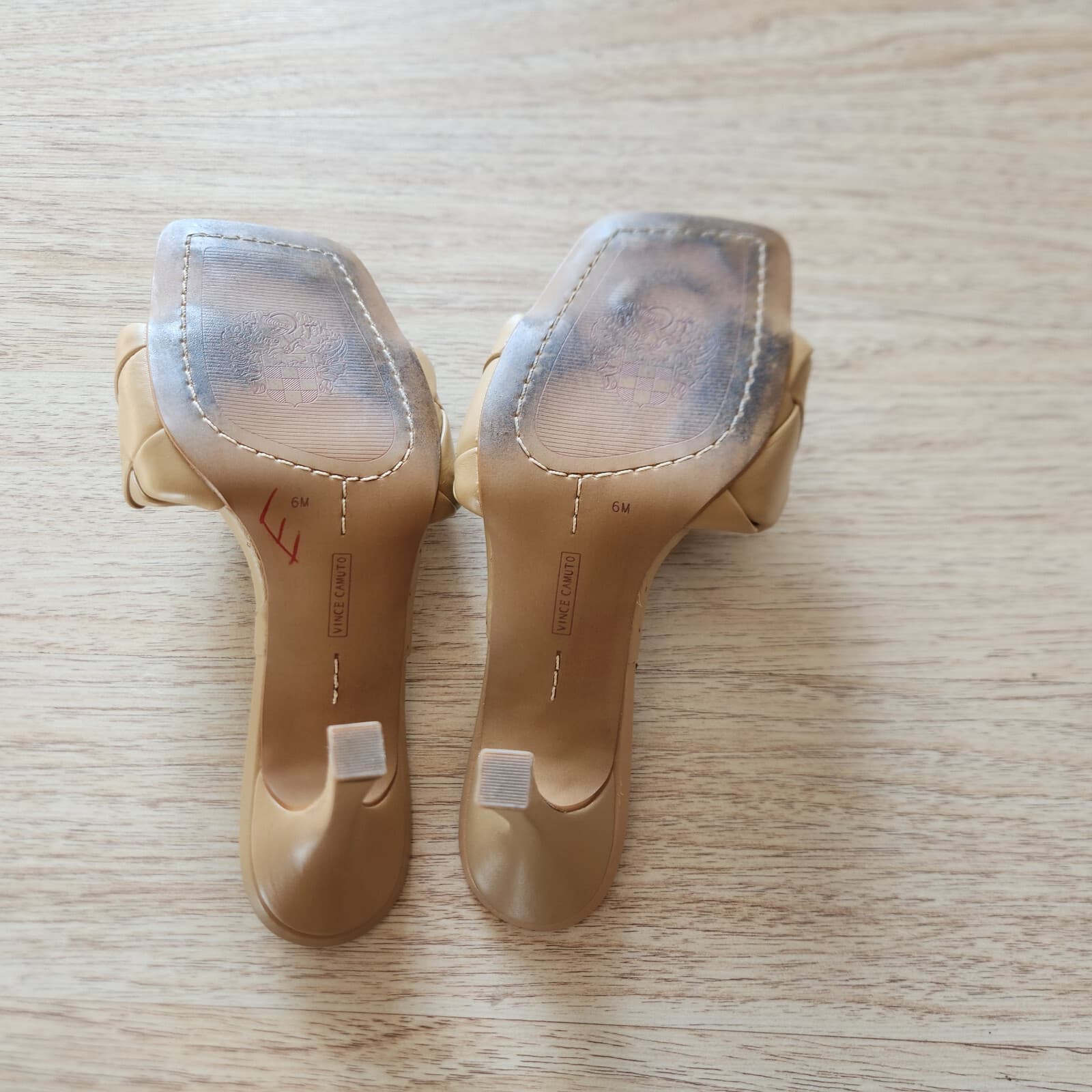 Vince Camuto Brelanie Braided Leather 3.5 Inches Heel Mule Sandal Beige US6M - Thumbnail 13