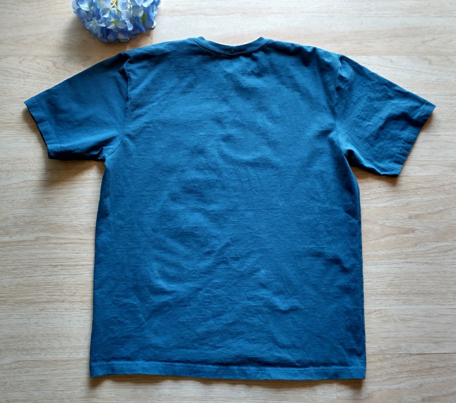 Carhartt Men 100% Cotton Short Sleeve Pocket T-Shirt Crew Neck Green-Blue L-Tall - Thumbnail 8