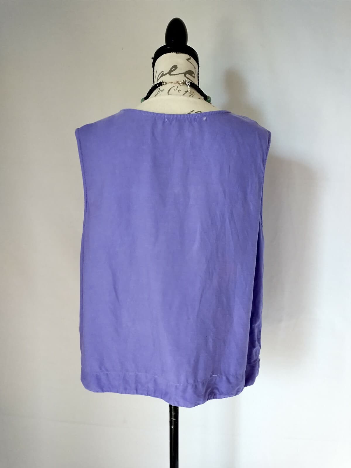 Cut Loose Linen Blend Tunic Top Sleeveless Scoop Neck Purple Women Sz.XL - Thumbnail 3