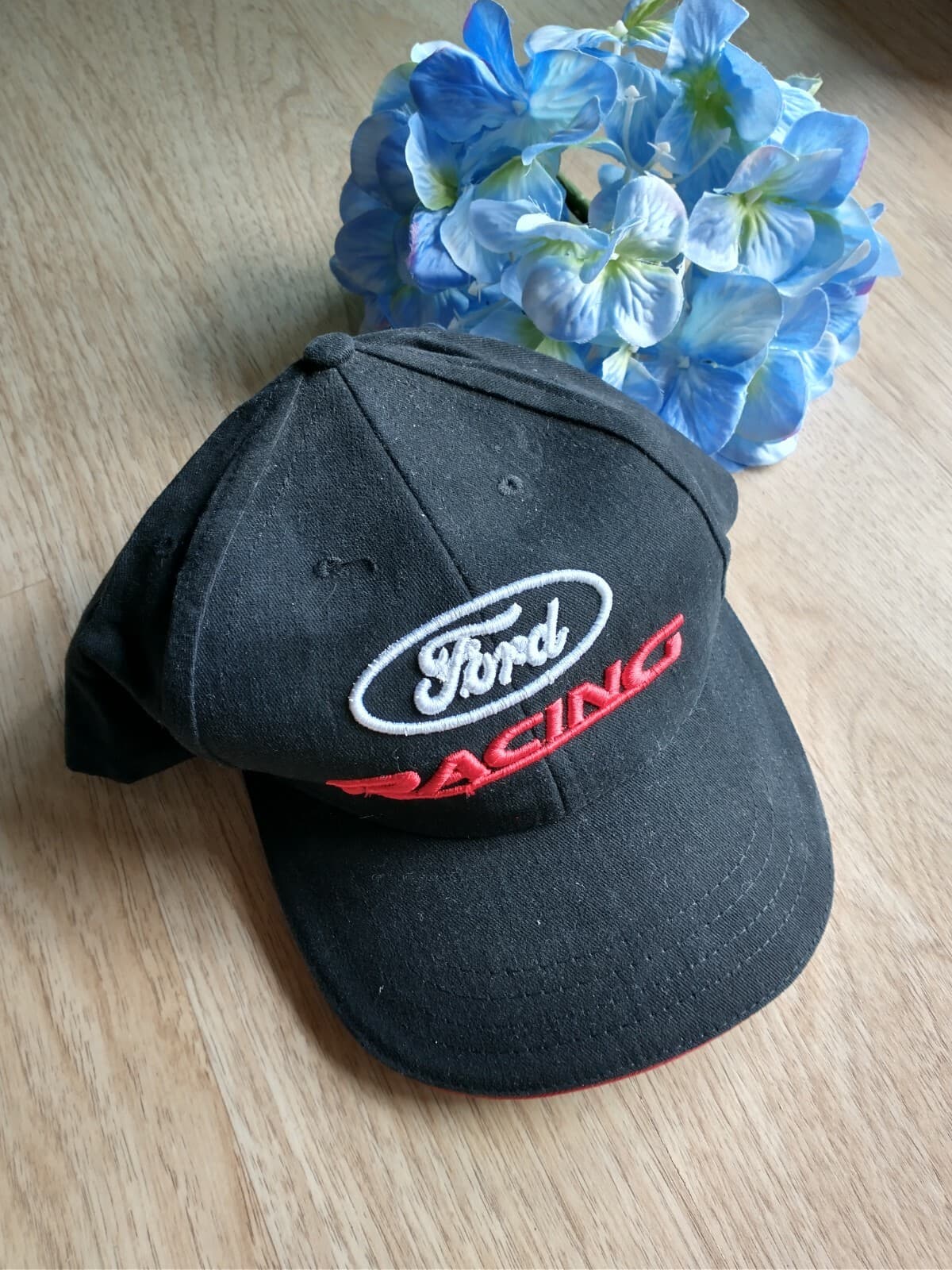 Ford Racing Embroidered Baseball Hat Cap Unisex Black Made in USA - Thumbnail 2