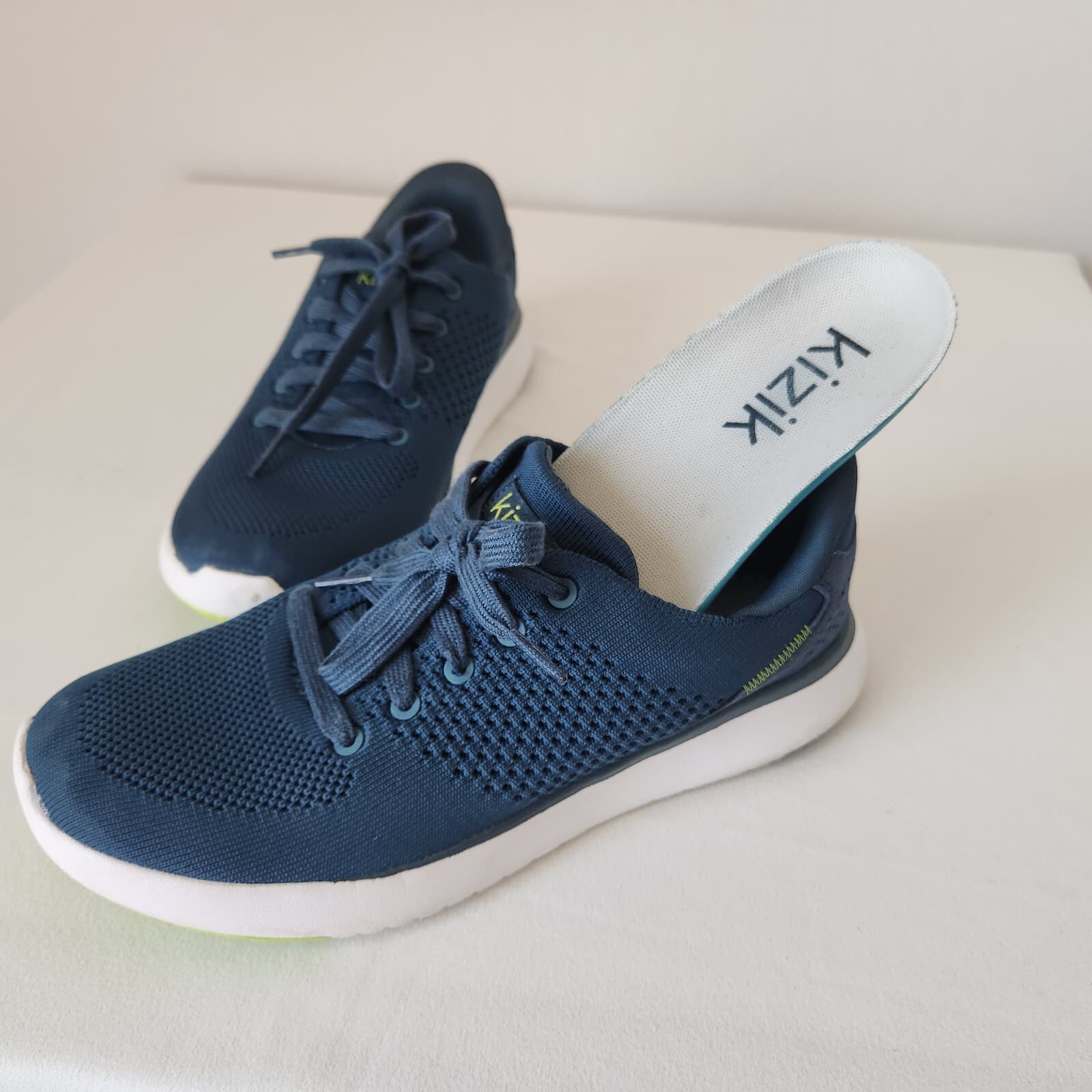 Kizik Lima Stretch Mesh Knit Handsfree Sneaker Lace Tidepool Blue Unisex W7 M5.5 - Thumbnail 13