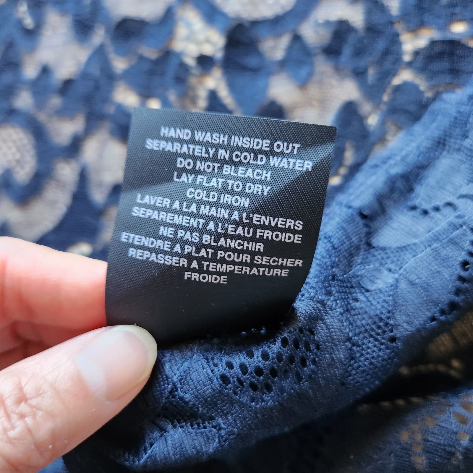 Sympli Floral Lace Draped Open Topper Cardigan Short Sleeve Navy Blue Women 10 - Thumbnail 9