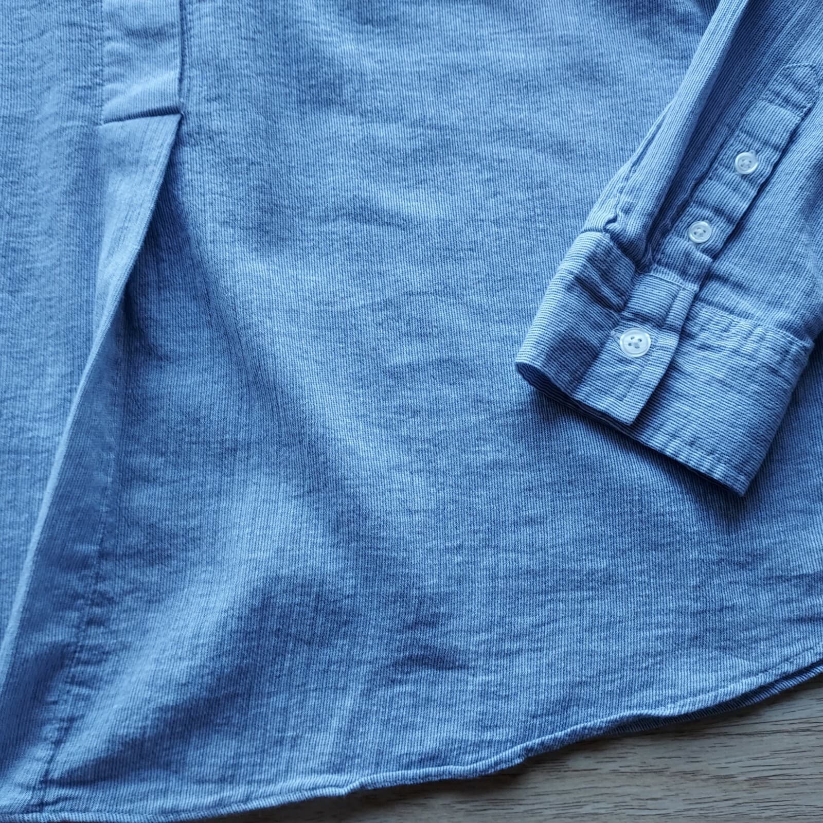 ELIZABETH AND JAMES Top Shirt Long Sleeve Pullover Button Cotton Blue Women Sz.M - Thumbnail 7