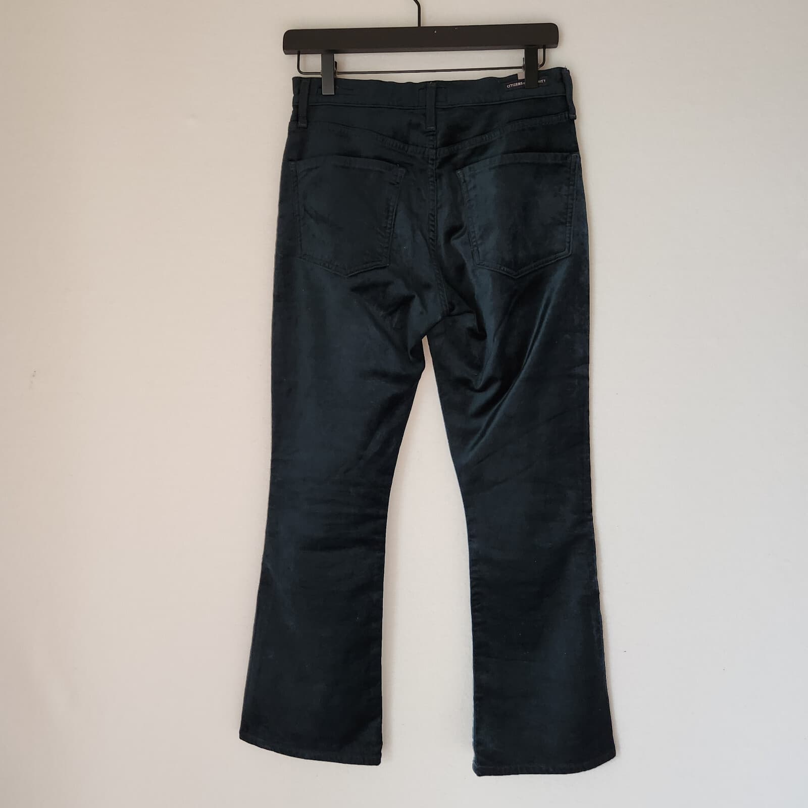 Citizens of Humanity Demy Plush Velvet Cropped Flare Pants Midnight Green Sz.26 - Thumbnail 7