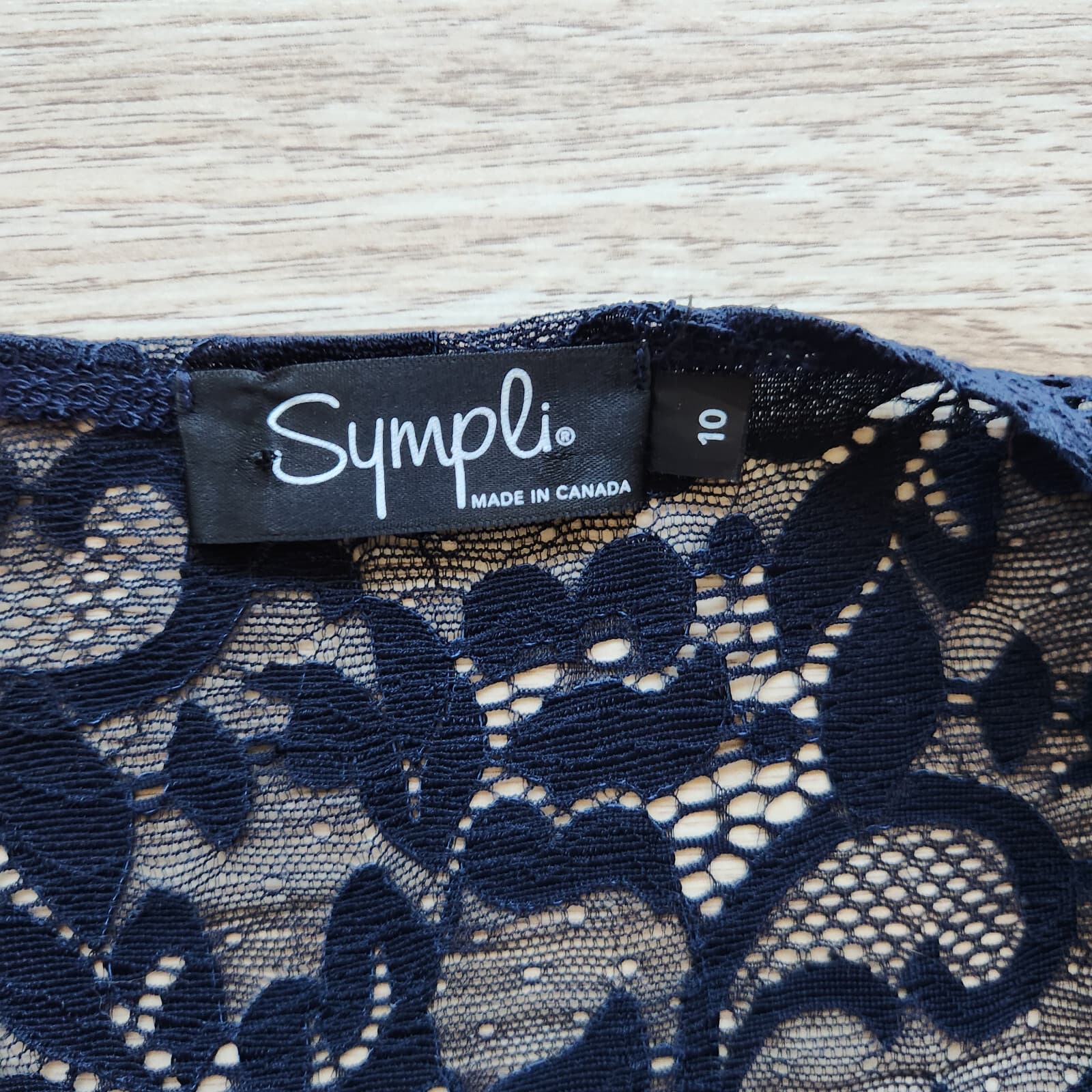 Sympli Floral Lace Draped Open Topper Cardigan Short Sleeve Navy Blue Women 10 - Thumbnail 7