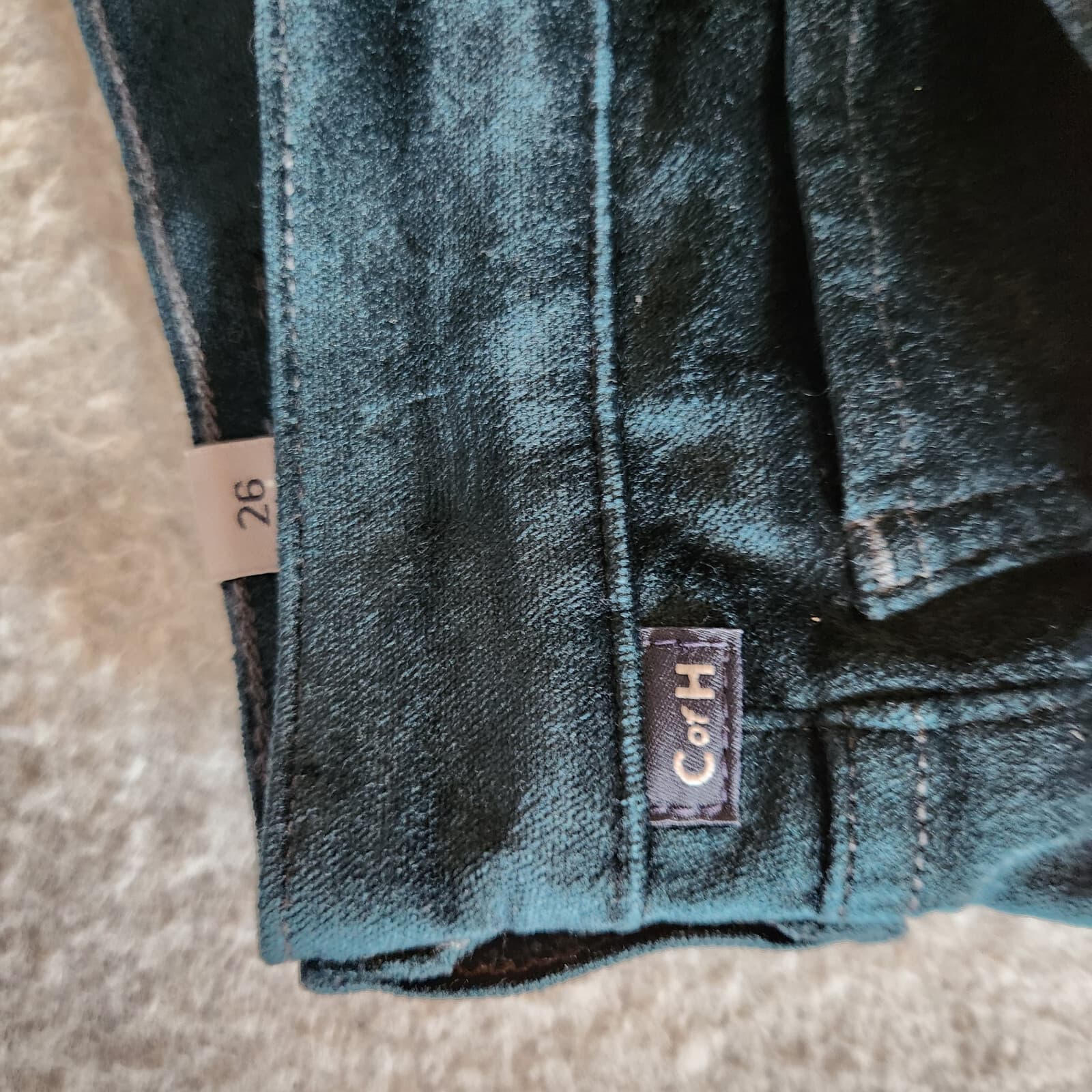 Citizens of Humanity Demy Plush Velvet Cropped Flare Pants Midnight Green Sz.26 - Thumbnail 8