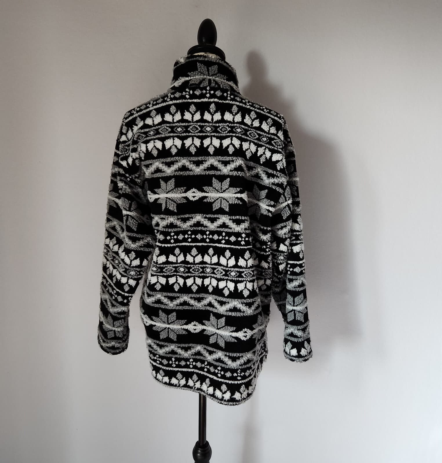 Vintage Lavon Made in USA Fair Isle Snow Fleece Pullover Sweater 1/4 Zip Size L - Thumbnail 5