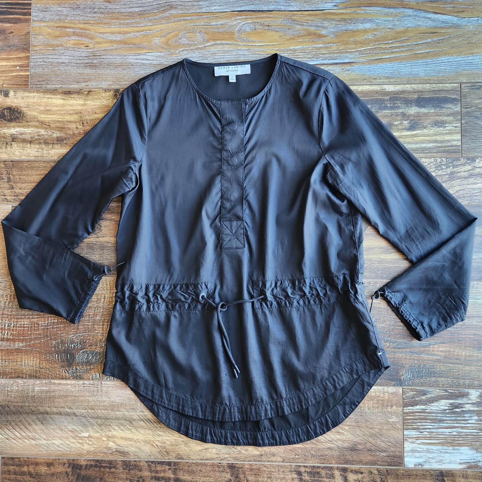Derek Lam 10C x Athleta Relaxed Tunic Top Jacket Waist-Drawstring Black Sz.XS - Thumbnail 6