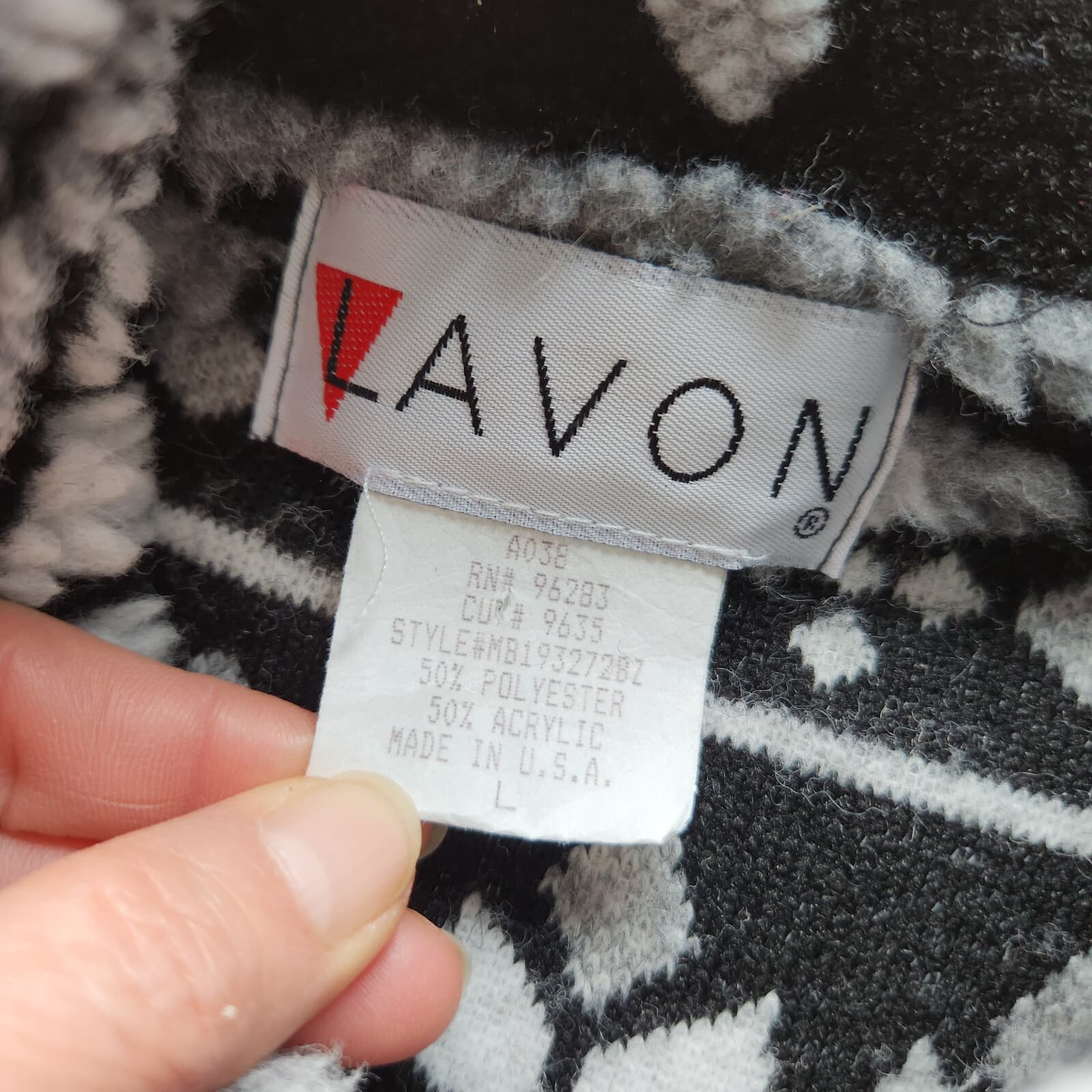 Vintage Lavon Made in USA Fair Isle Snow Fleece Pullover Sweater 1/4 Zip Size L - Thumbnail 7