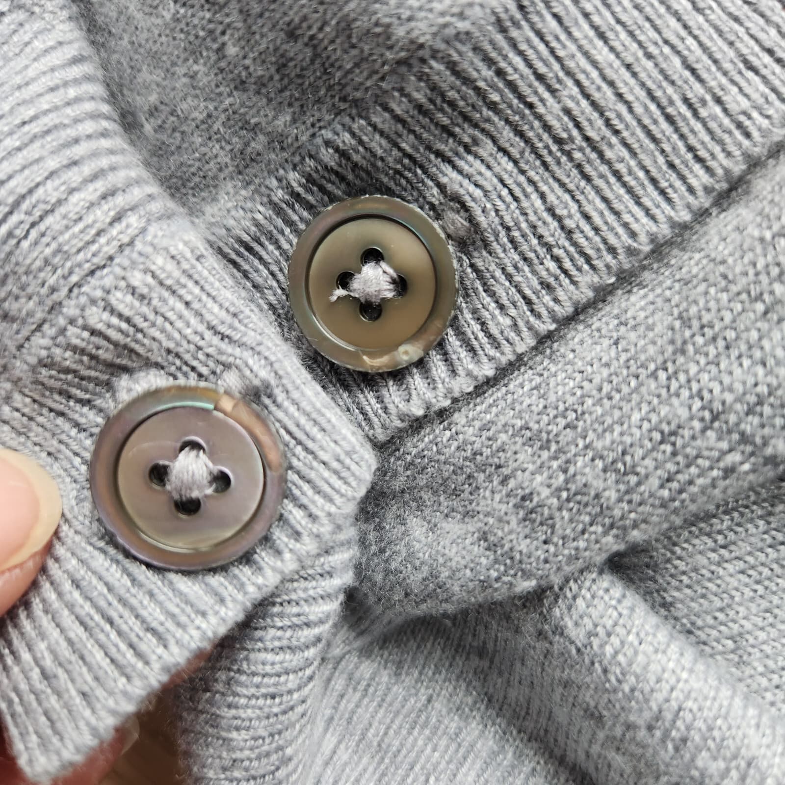 Vince Women's XS Rayon Cashmere Blend Cardigan Sweater Button-Up V-Neck Grey - Thumbnail 9
