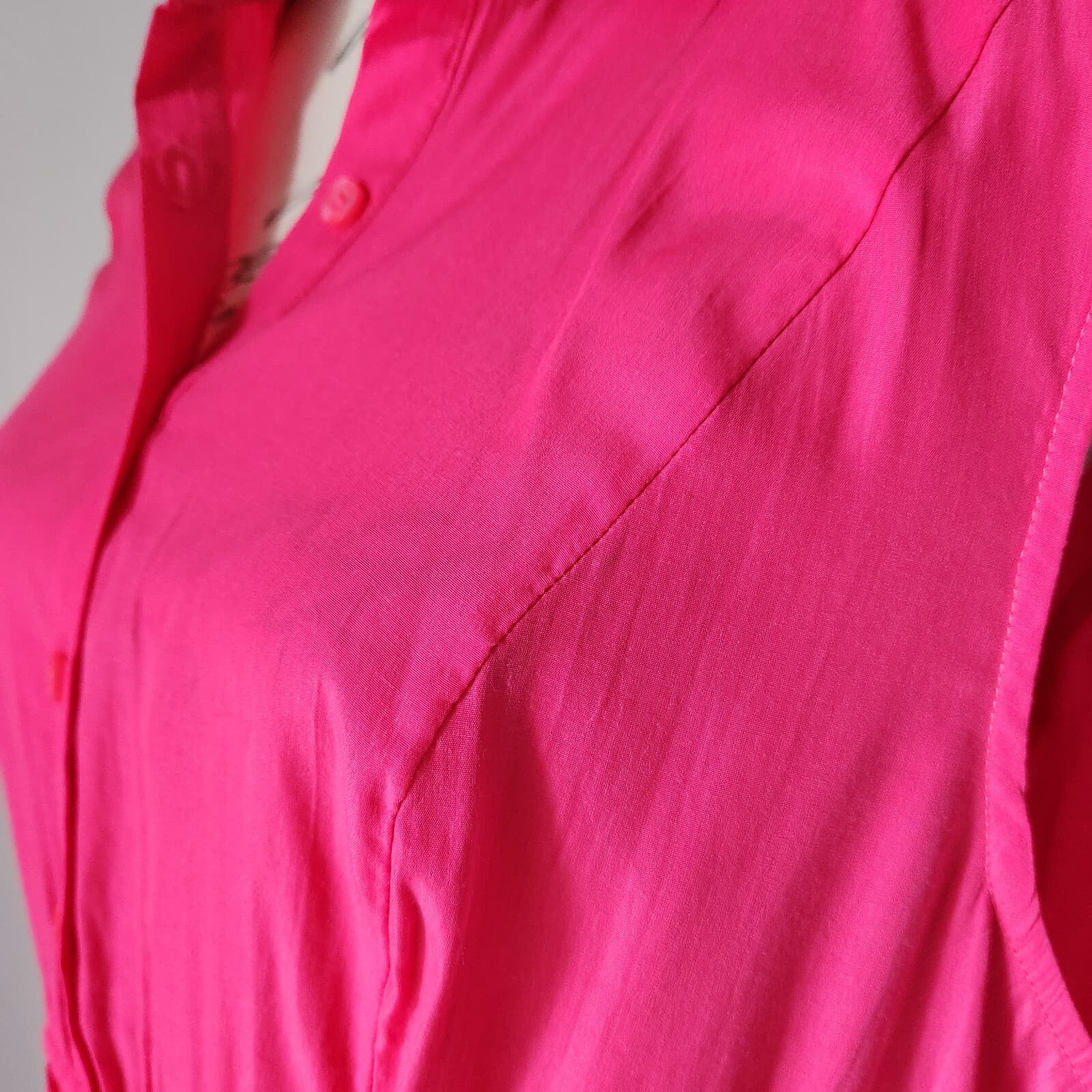 Torrid Babydoll Poplin Button-Front Hi-Low Shirt Sleeveless Pink Women's 1 (1X) - Thumbnail 7