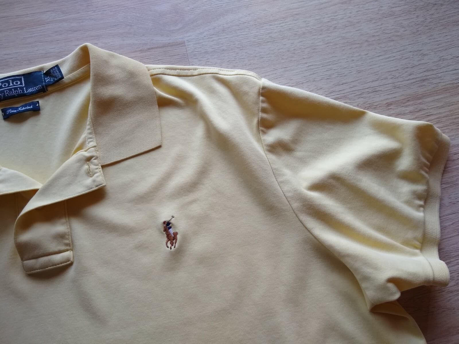POLO by RALPH LAUREN Pima Interlock Cotton Knit Shirt Short Sleeve Yellow XL - Thumbnail 5