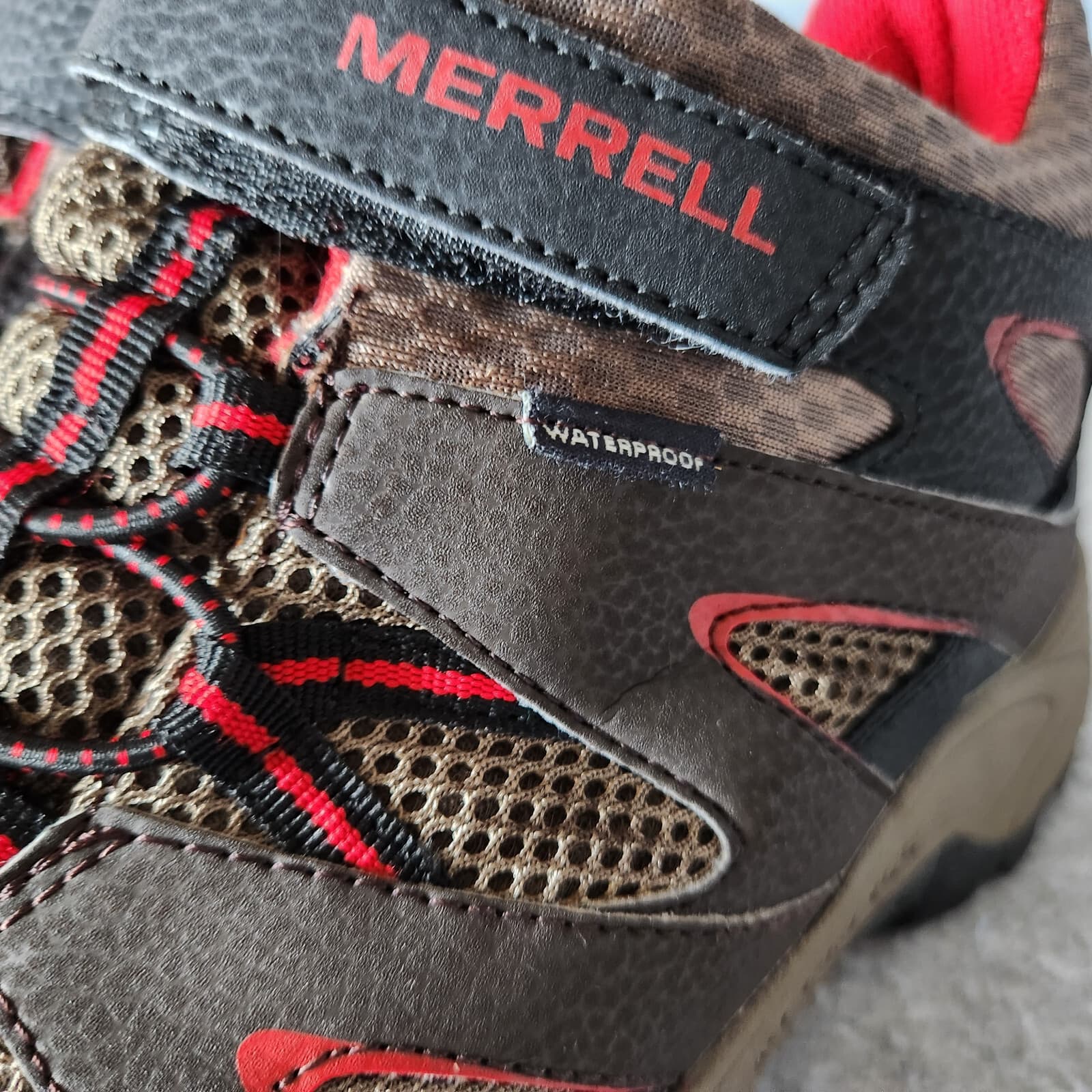 EUC Merrell ML-BOYS HILLTOP MID QUICK Hiking Boots Waterproof Leather Mesh US6M - Thumbnail 13