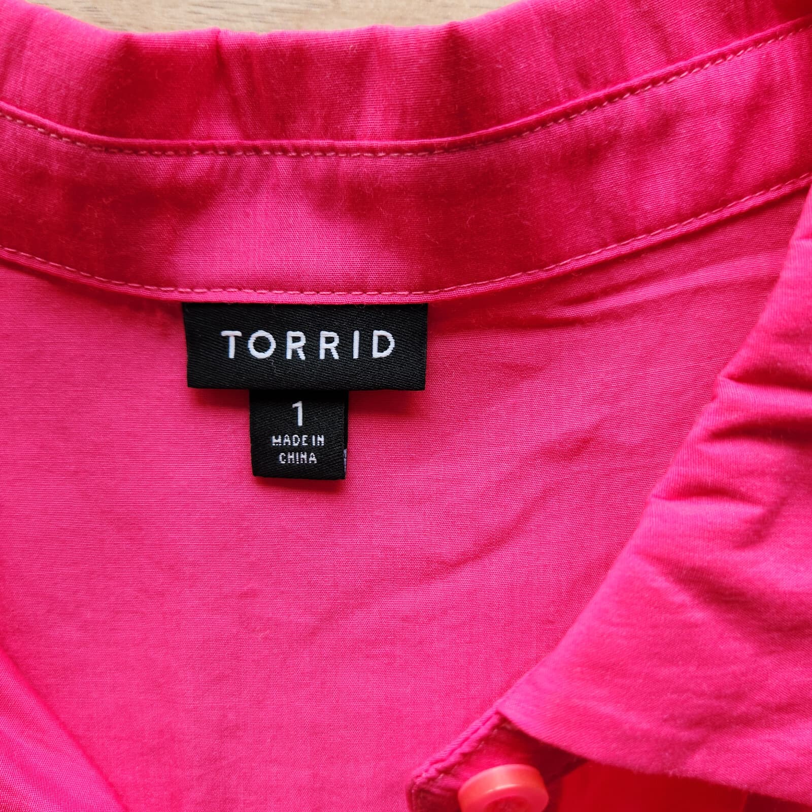 Torrid Babydoll Poplin Button-Front Hi-Low Shirt Sleeveless Pink Women's 1 (1X) - Thumbnail 9