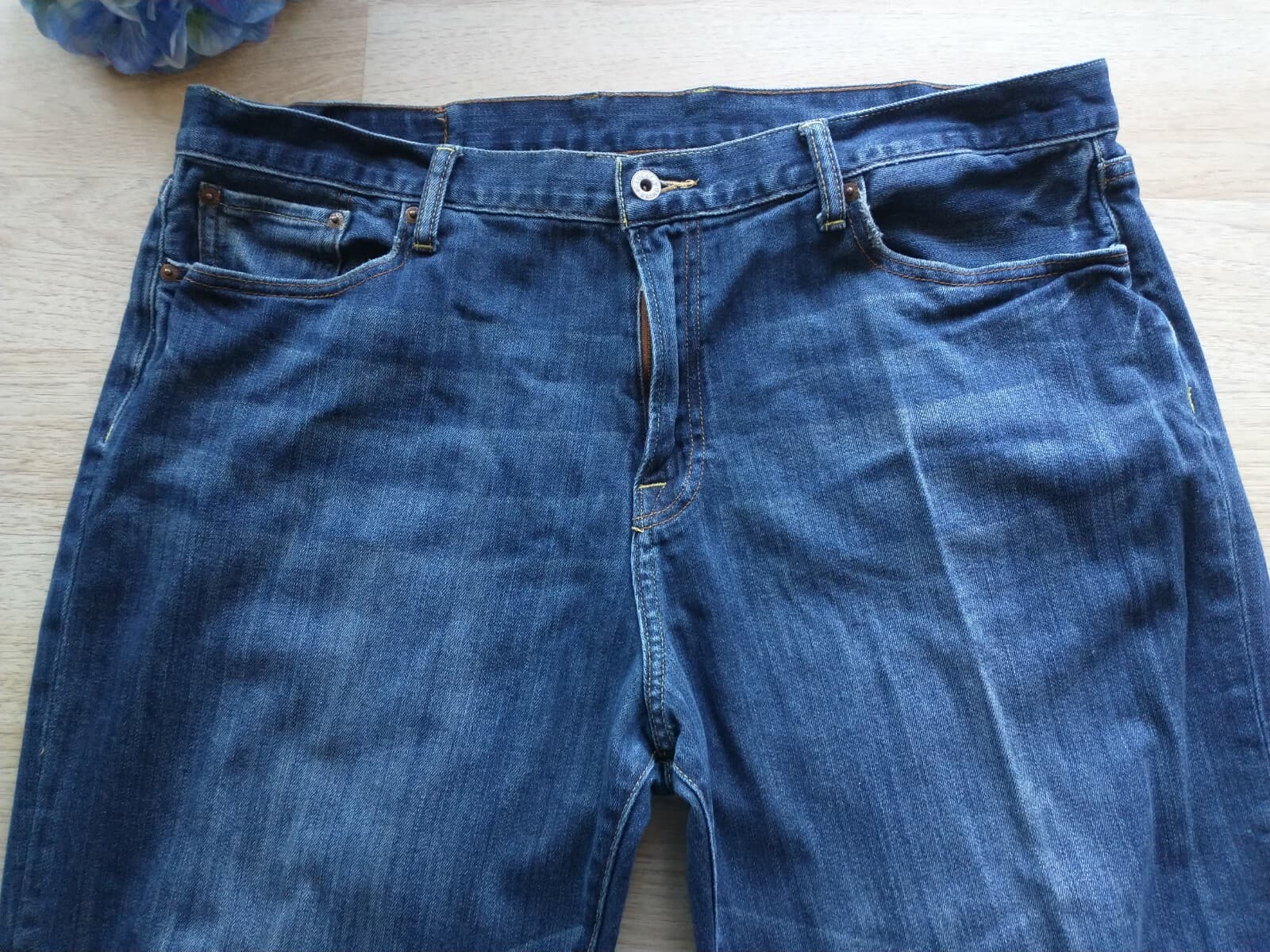 Lucky Brand Men Regular Inseam Jeans Cotton Blend Straight Leg Medium Wash Sz.40 - Thumbnail 3