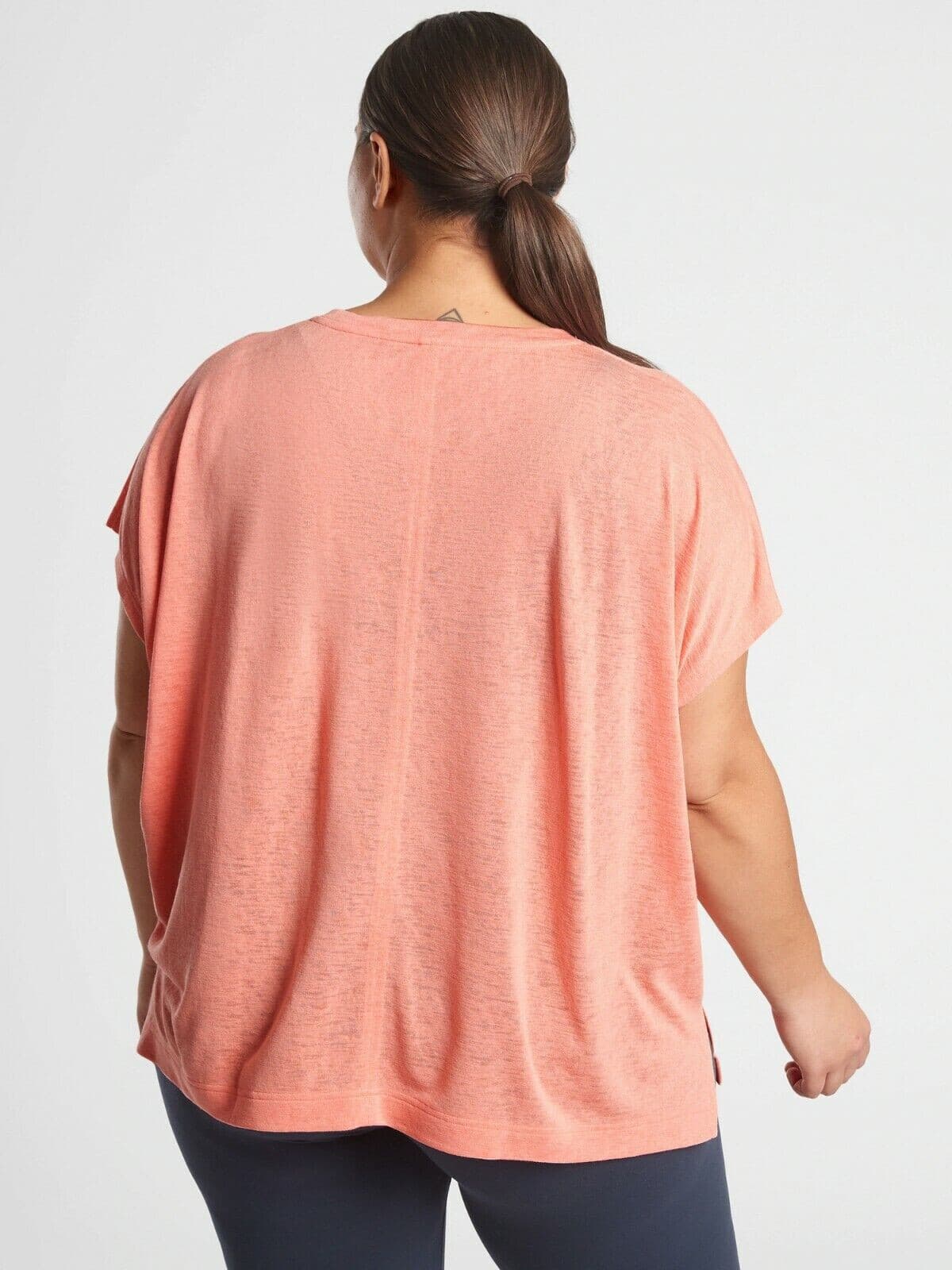 EUC Athleta Women's 1X Release Tee Activewear Drop Shoulder Modal Island Coral - Thumbnail 8