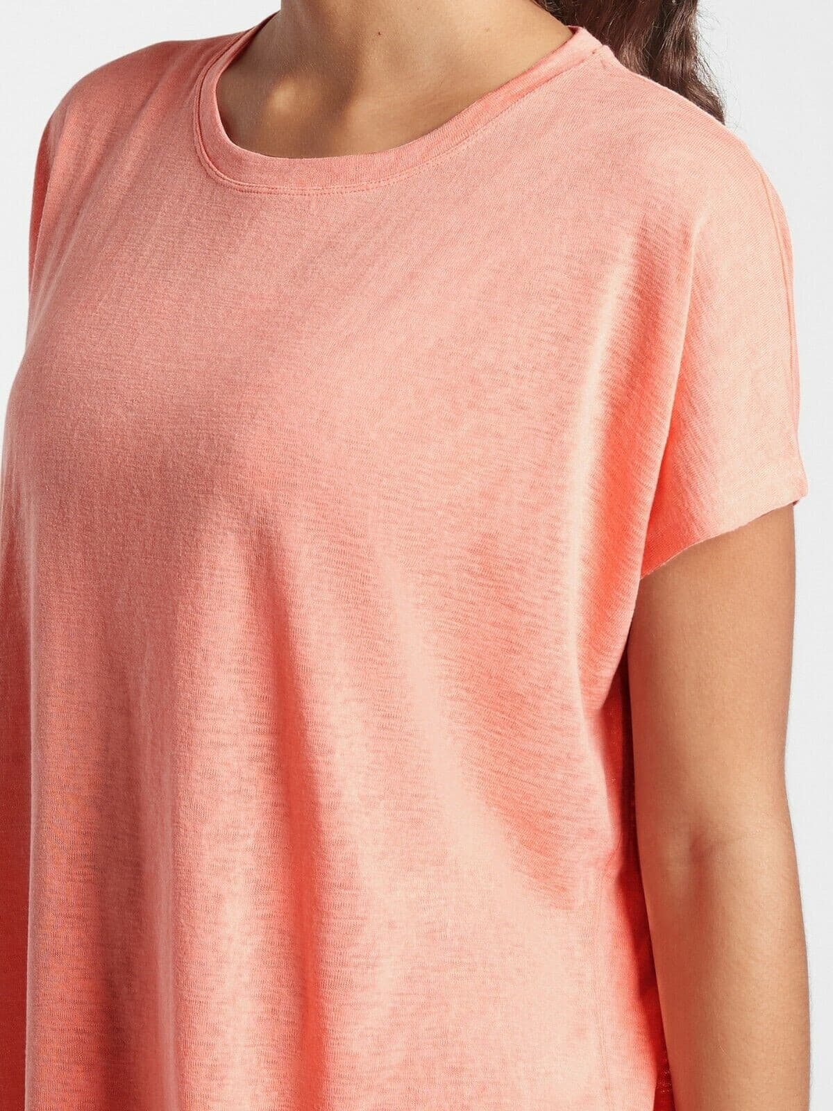 EUC Athleta Women's 1X Release Tee Activewear Drop Shoulder Modal Island Coral - Thumbnail 4