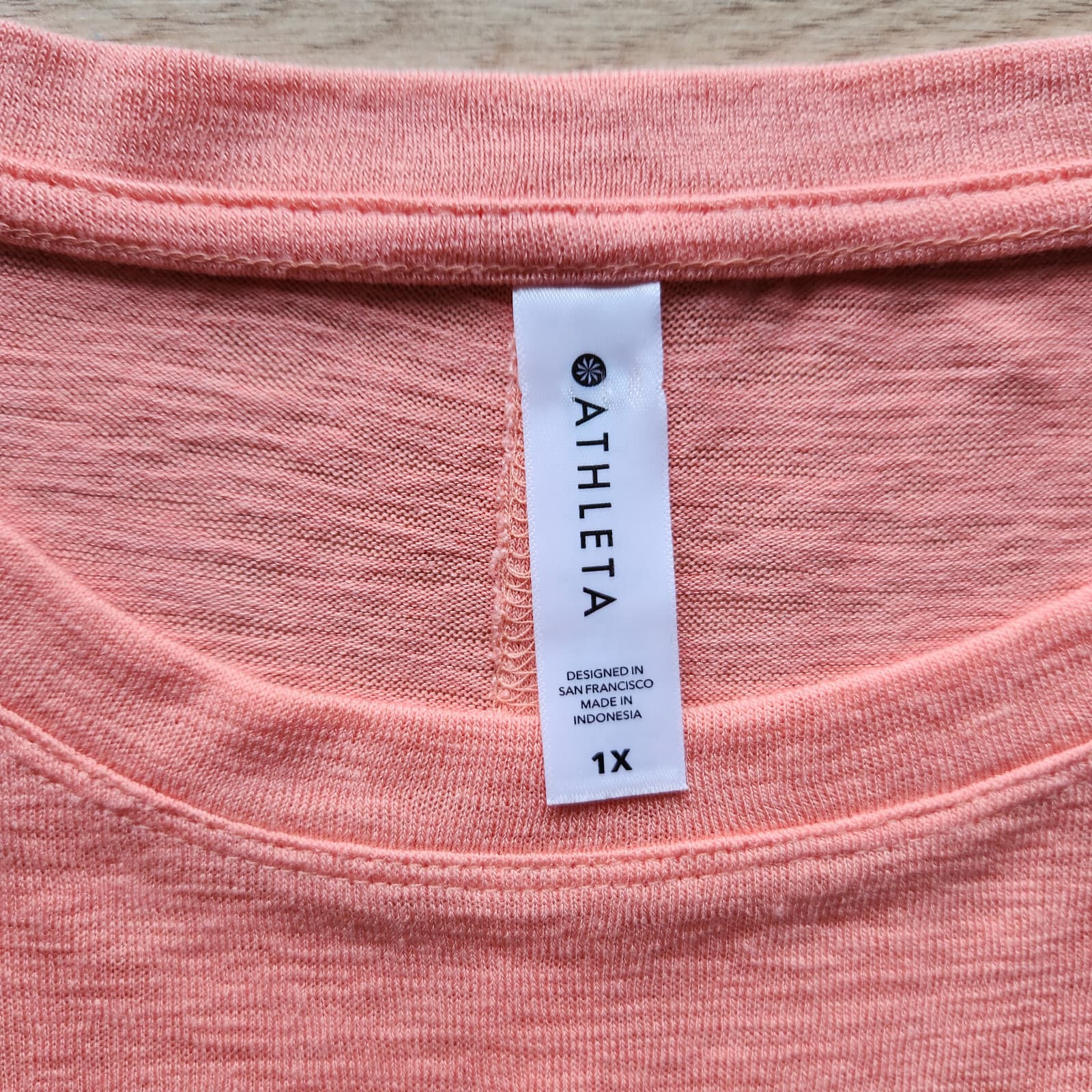 EUC Athleta Women's 1X Release Tee Activewear Drop Shoulder Modal Island Coral - Thumbnail 10