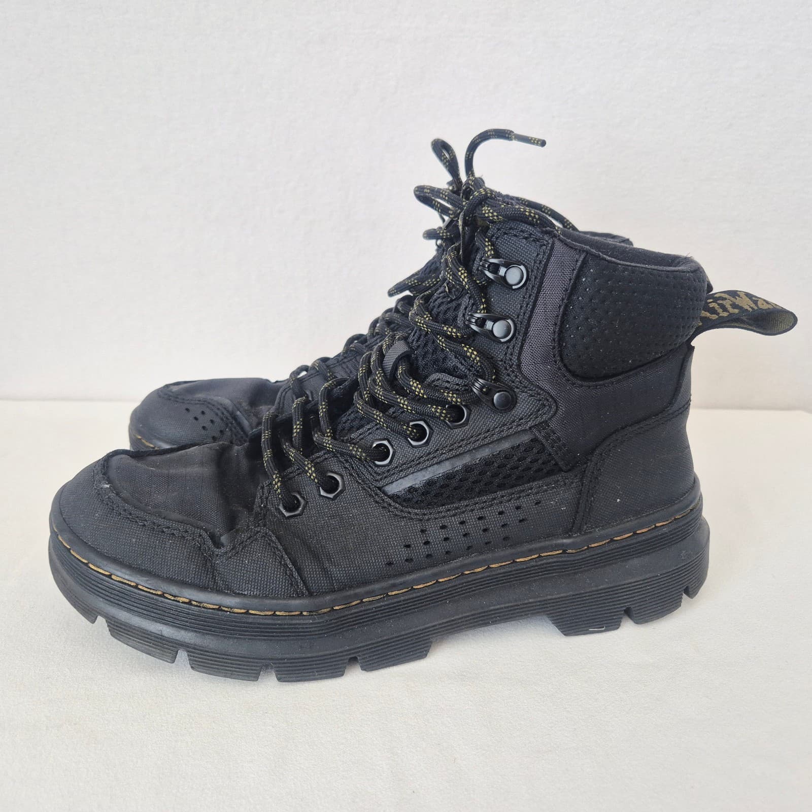 Dr. Martens Rilla Utility Boots Ajax Leather Textiles Lace Black Unisex US M7 W8 - Thumbnail 5