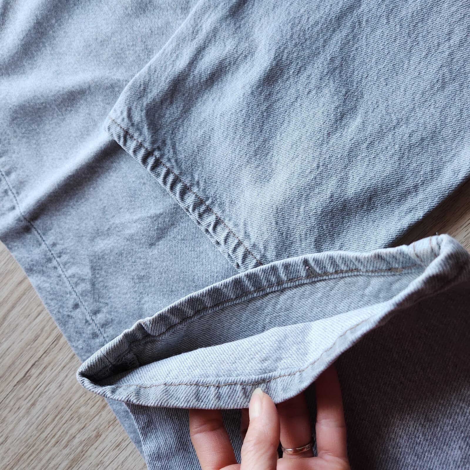Vintage'90s Levi's 501 Made in USA Straight Leg Button Fly Jeans Grey Men 38x34 - Thumbnail 3