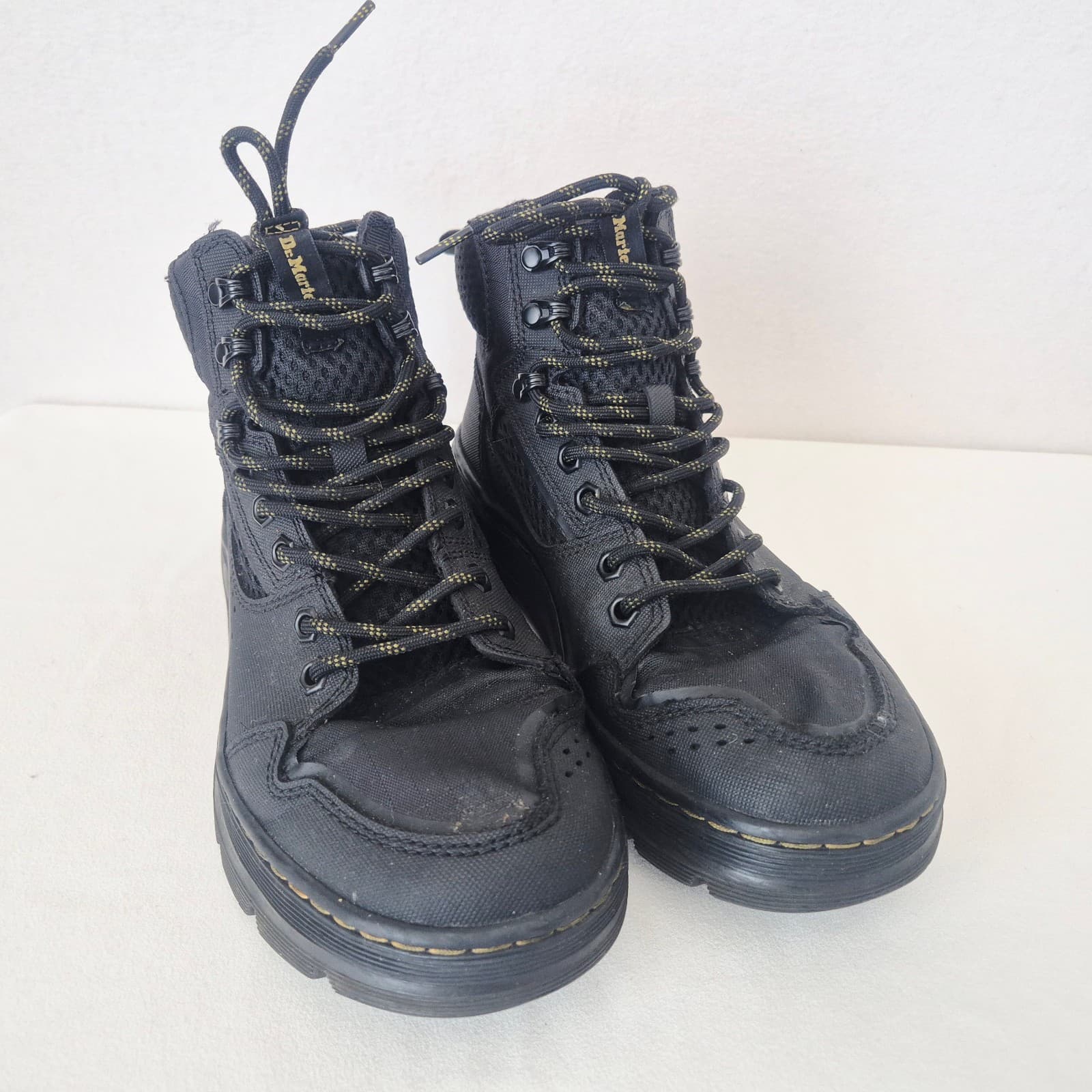 Dr. Martens Rilla Utility Boots Ajax Leather Textiles Lace Black Unisex US M7 W8 - Thumbnail 8