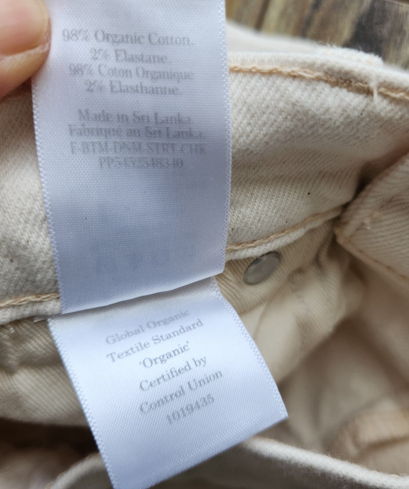 NWT EVERLANE The Original Cheeky Jean High Rise Straight Organic Cotton Cream 27 - Thumbnail 11