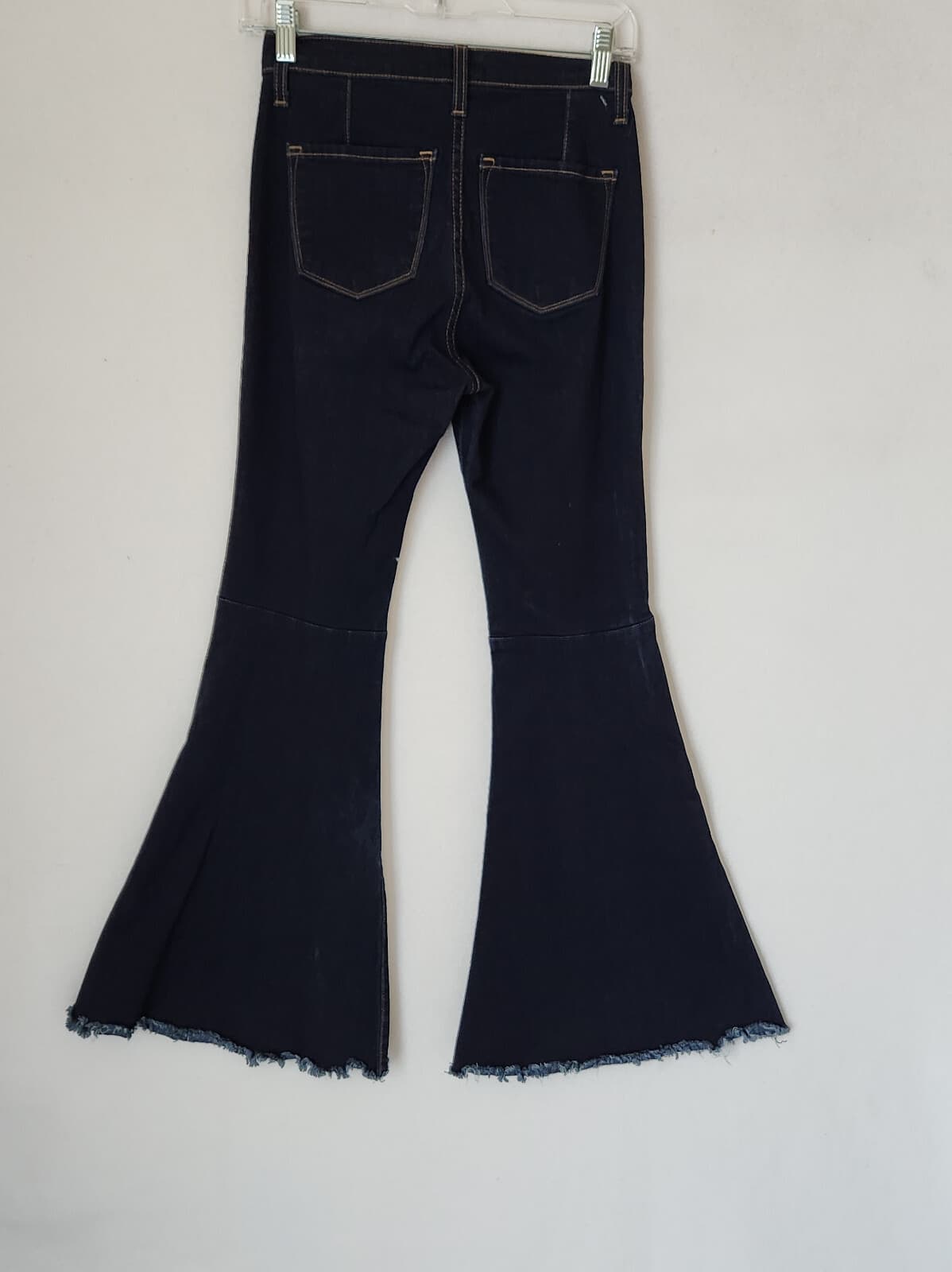 JUDY BLUE Tiffany High Rise Bell Bottom Flare Jean Raw Hem Stretch Blue Sz.1/25 - Thumbnail 6