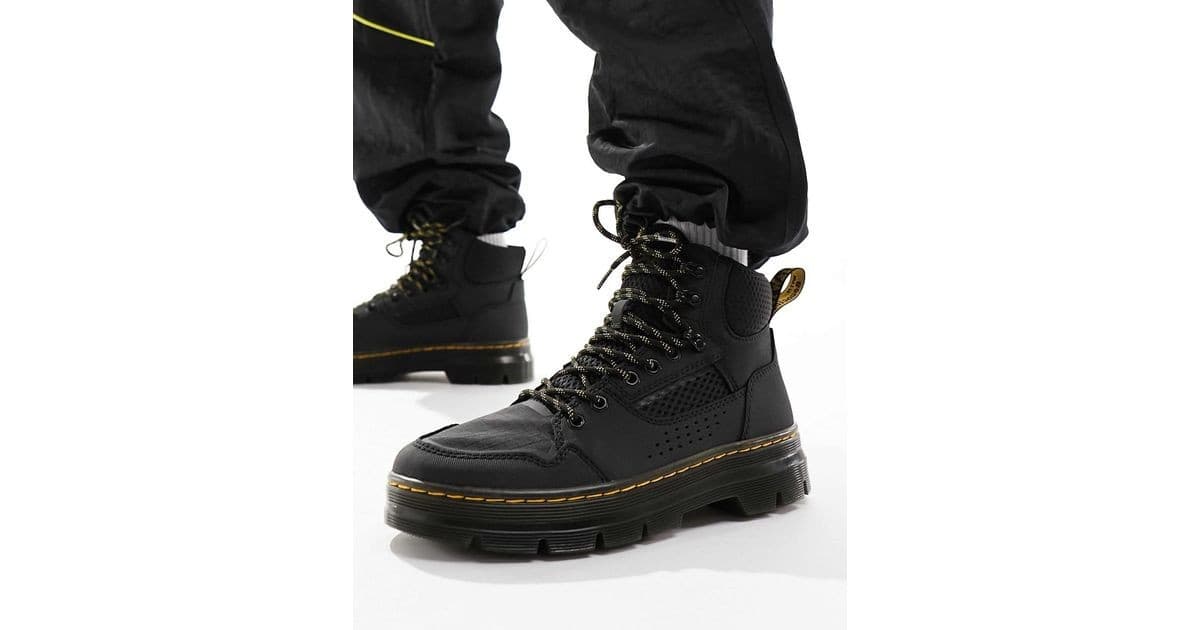 Dr. Martens Rilla Utility Boots Ajax Leather Textiles Lace Black Unisex US M7 W8 - Thumbnail 7