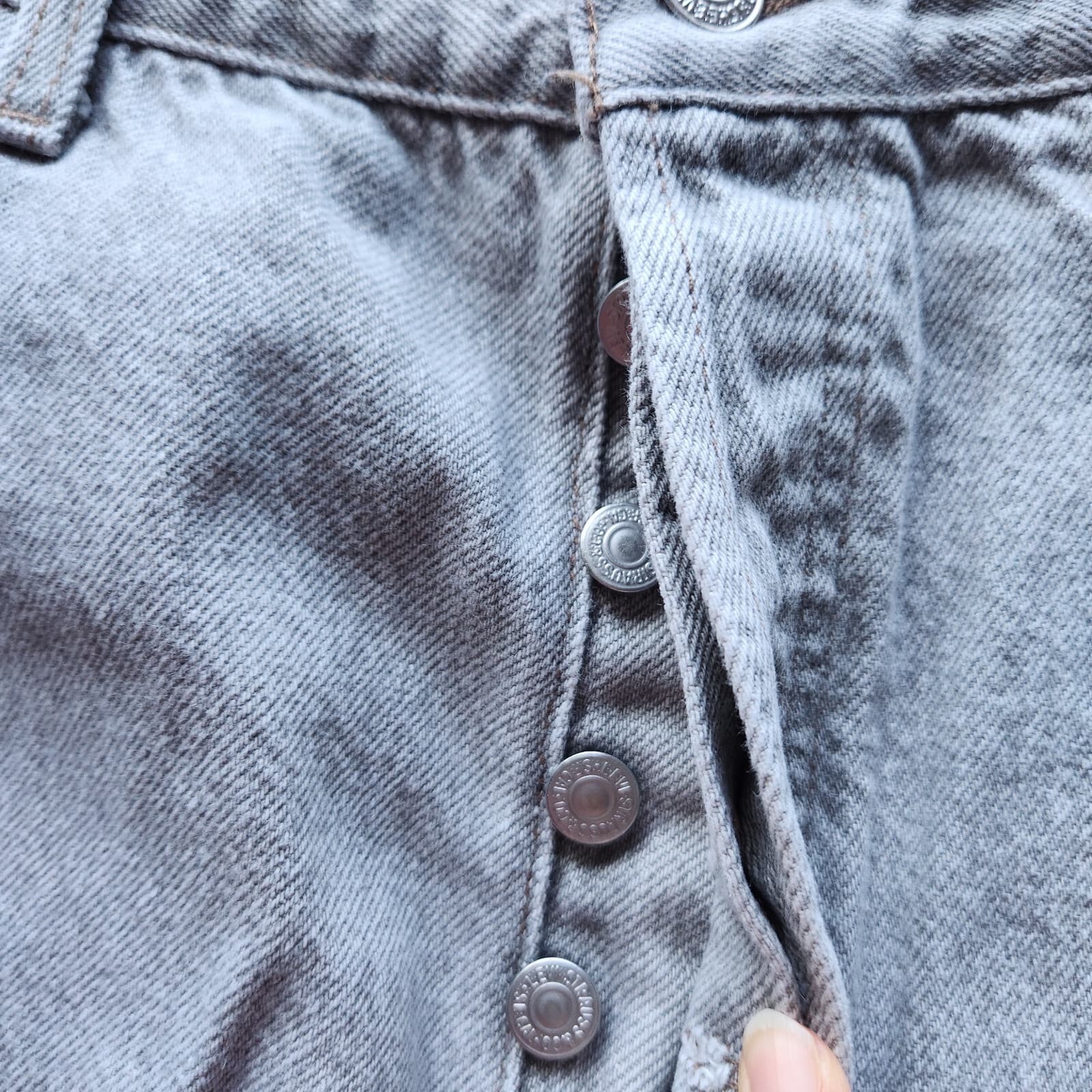 Vintage'90s Levi's 501 Made in USA Straight Leg Button Fly Jeans Grey Men 38x34 - Thumbnail 4