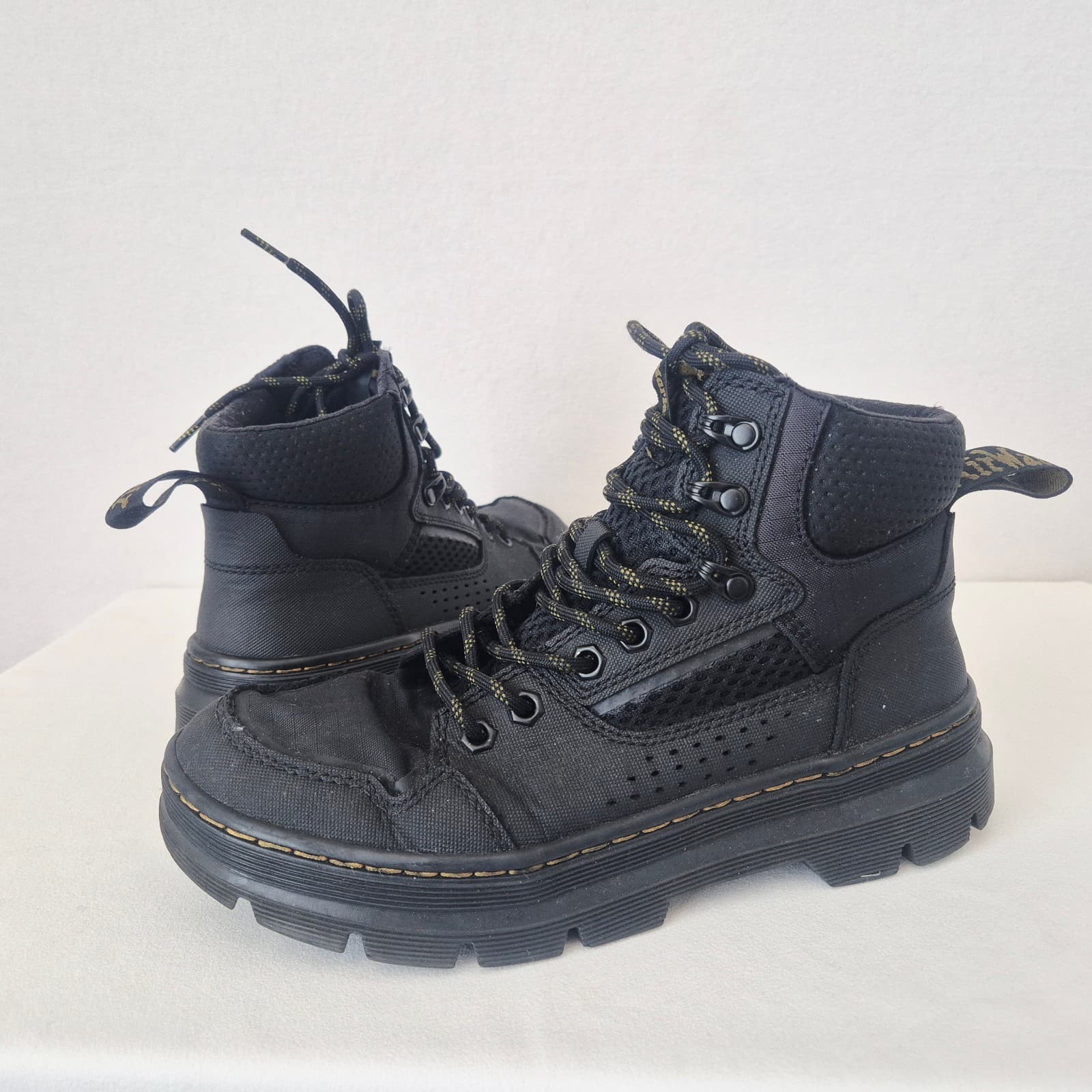 Dr. Martens Rilla Utility Boots Ajax Leather Textiles Lace Black Unisex US M7 W8 - Thumbnail 3